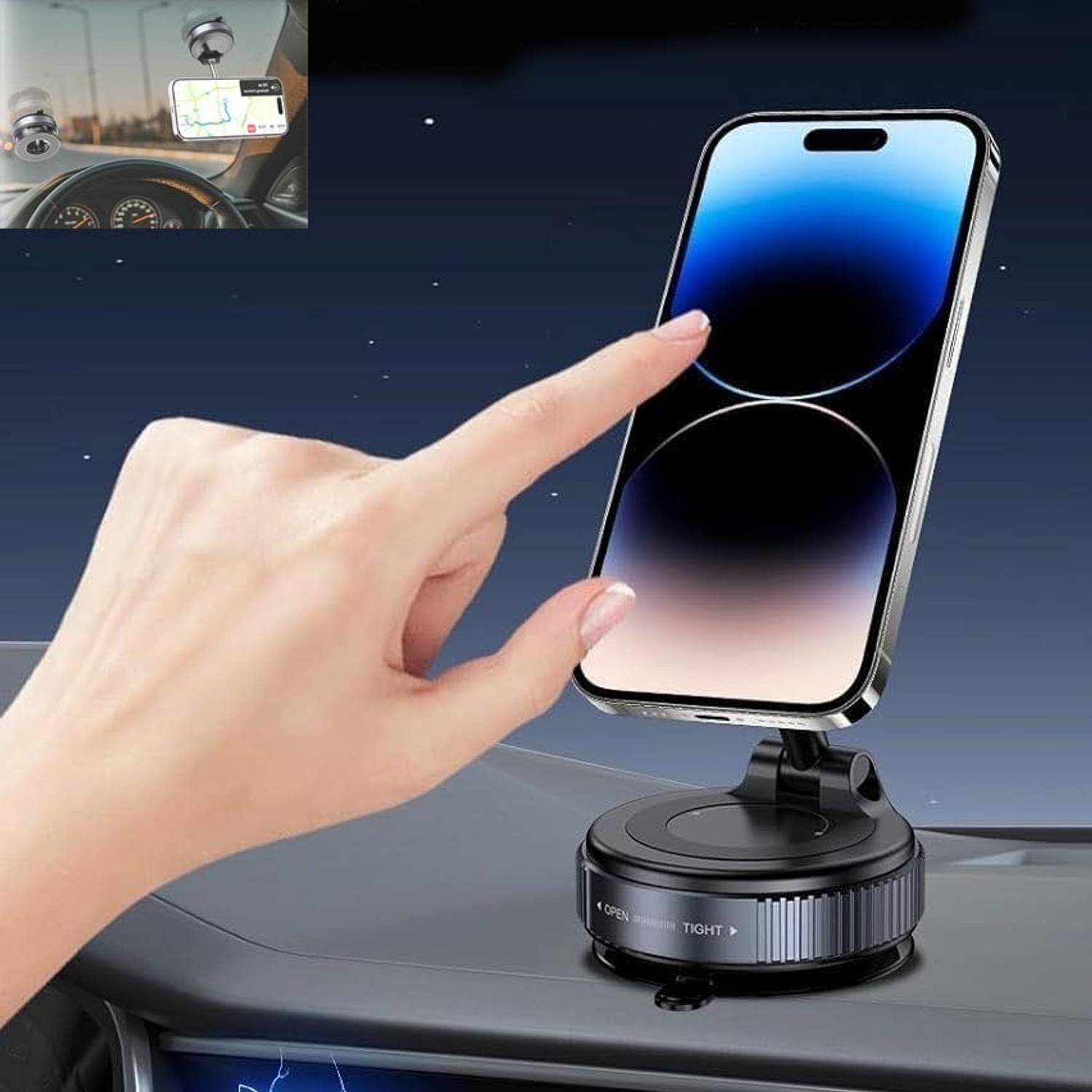 BUFONA Car Mobile Holder for Magnetic, Anti-slip, Dashboard, Windshield