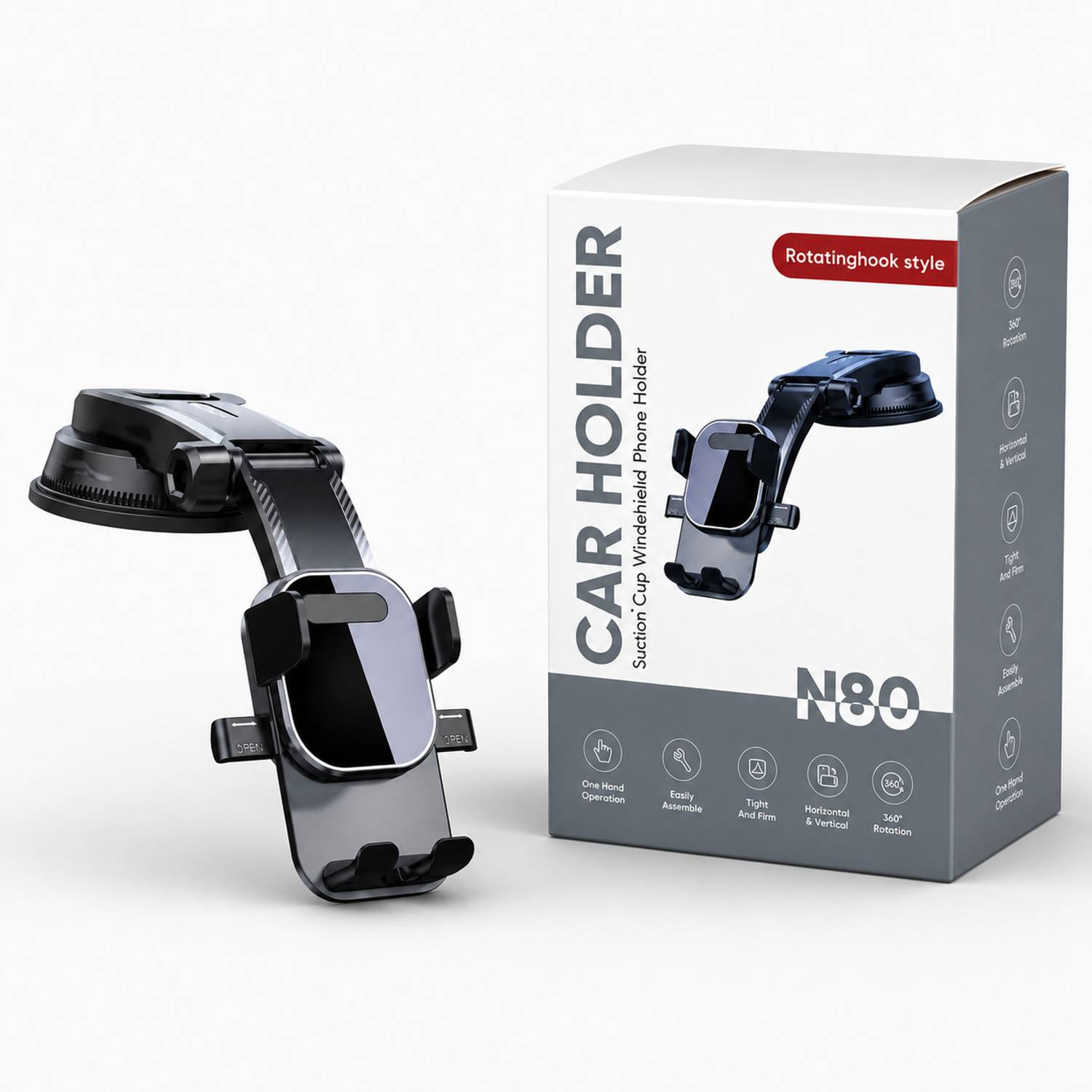 FITRIC Car Mobile Holder for Windshield, Dashboard