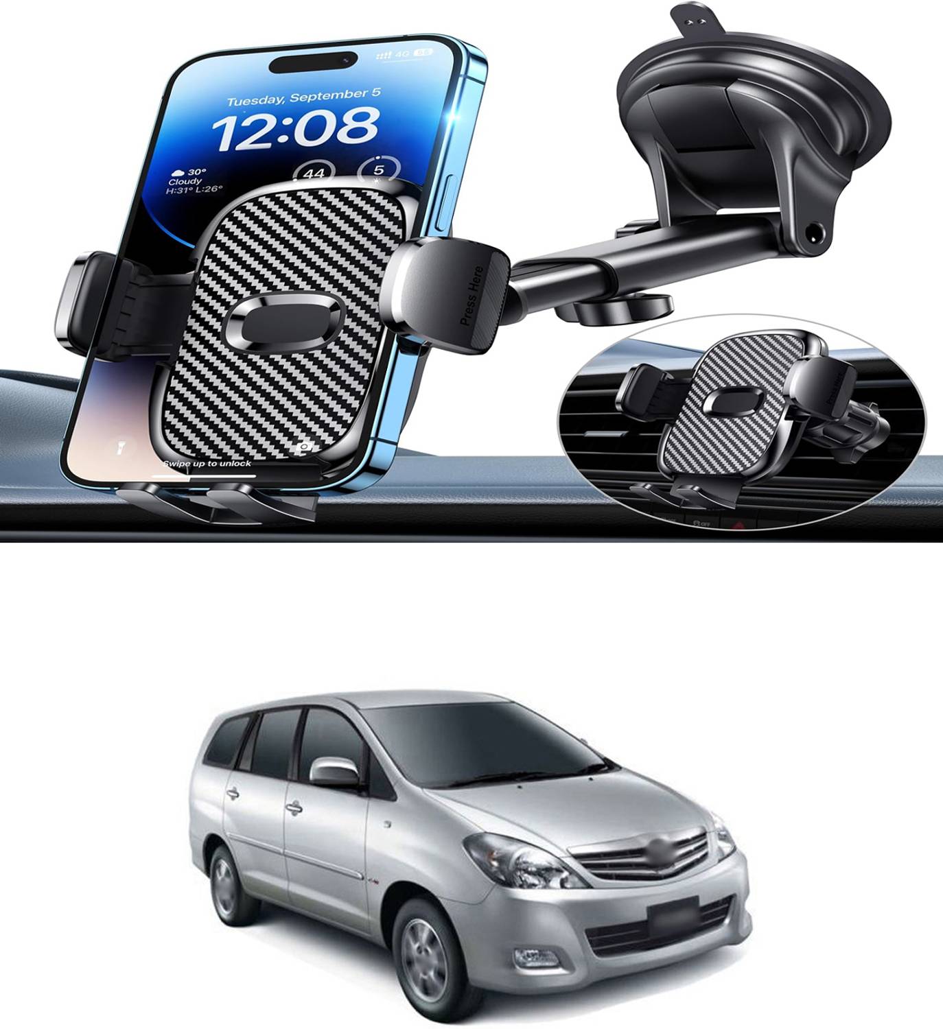 PRTEK Car Mobile Holder for Windshield