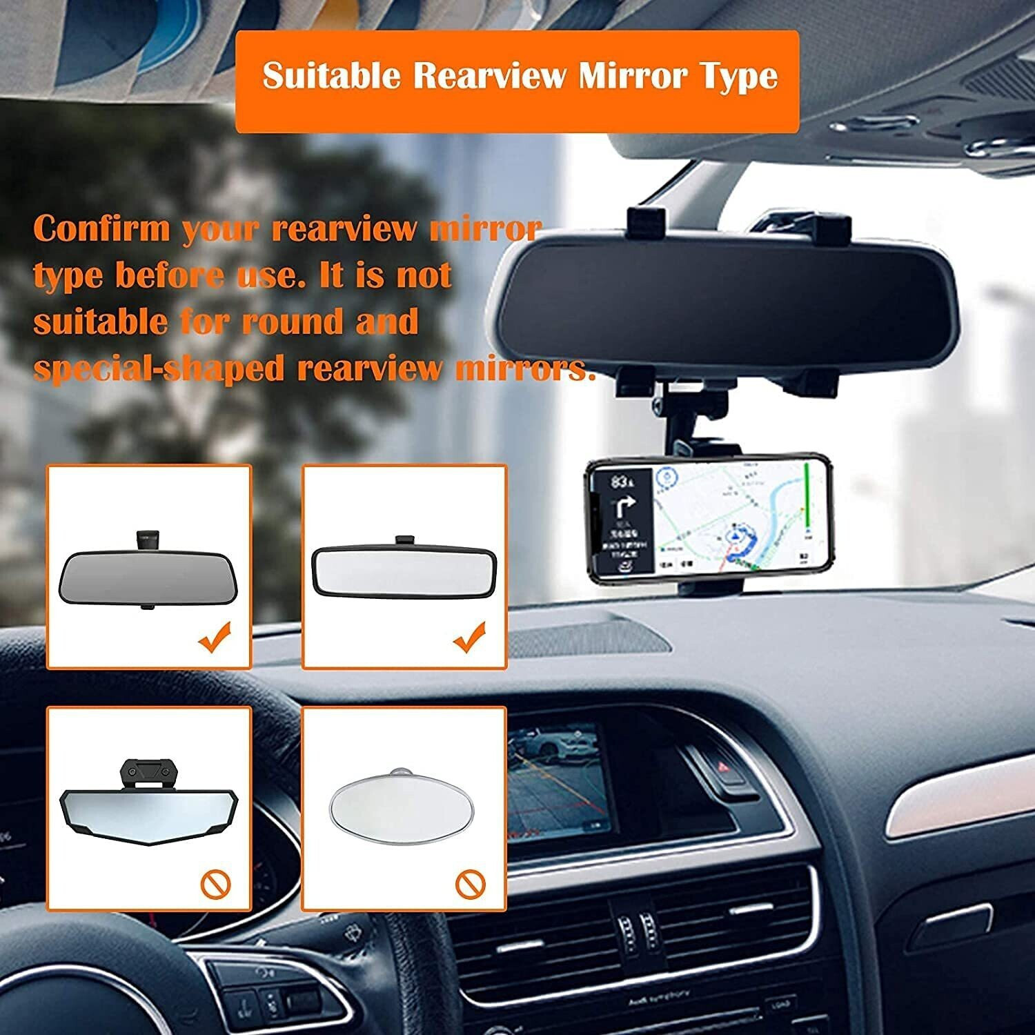 Image of ZiniQX Car Mobile Holder for Windshield, Anti-slip, Dashboard (Black)