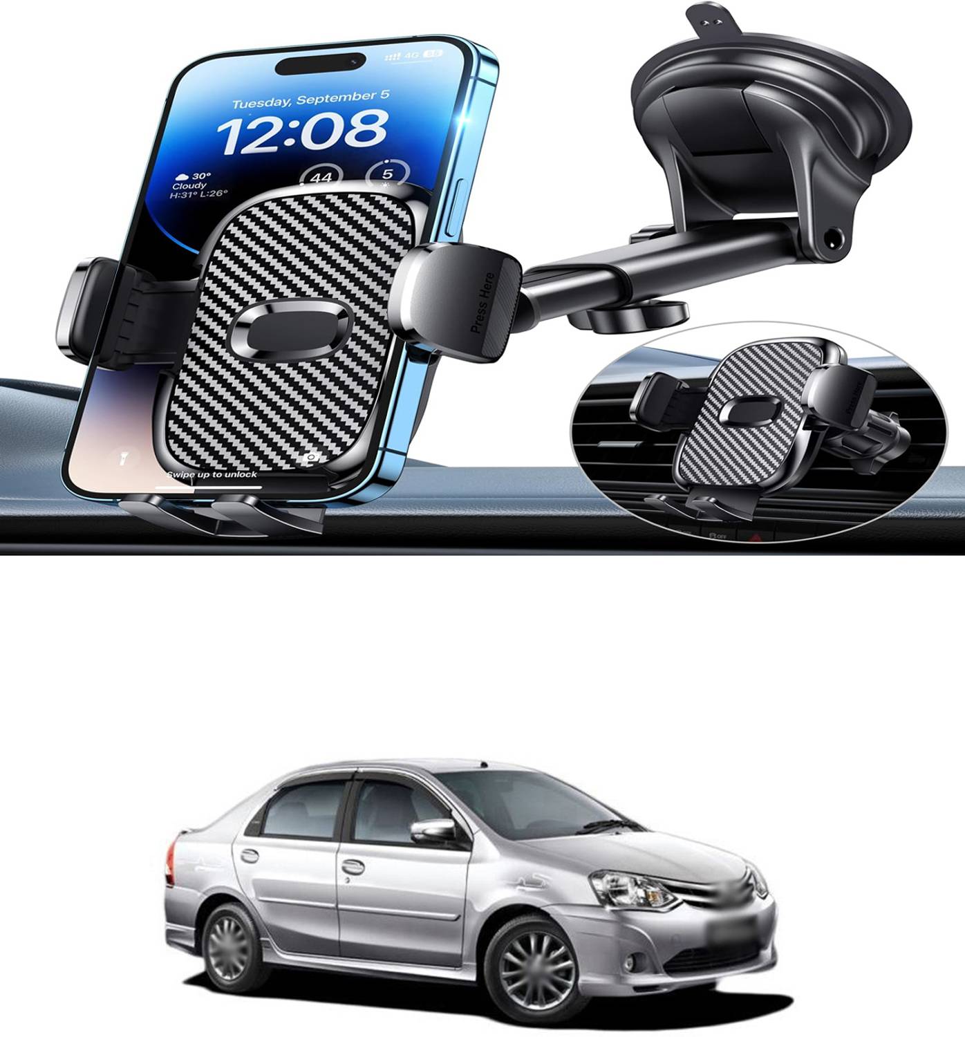 PRTEK Car Mobile Holder for Windshield