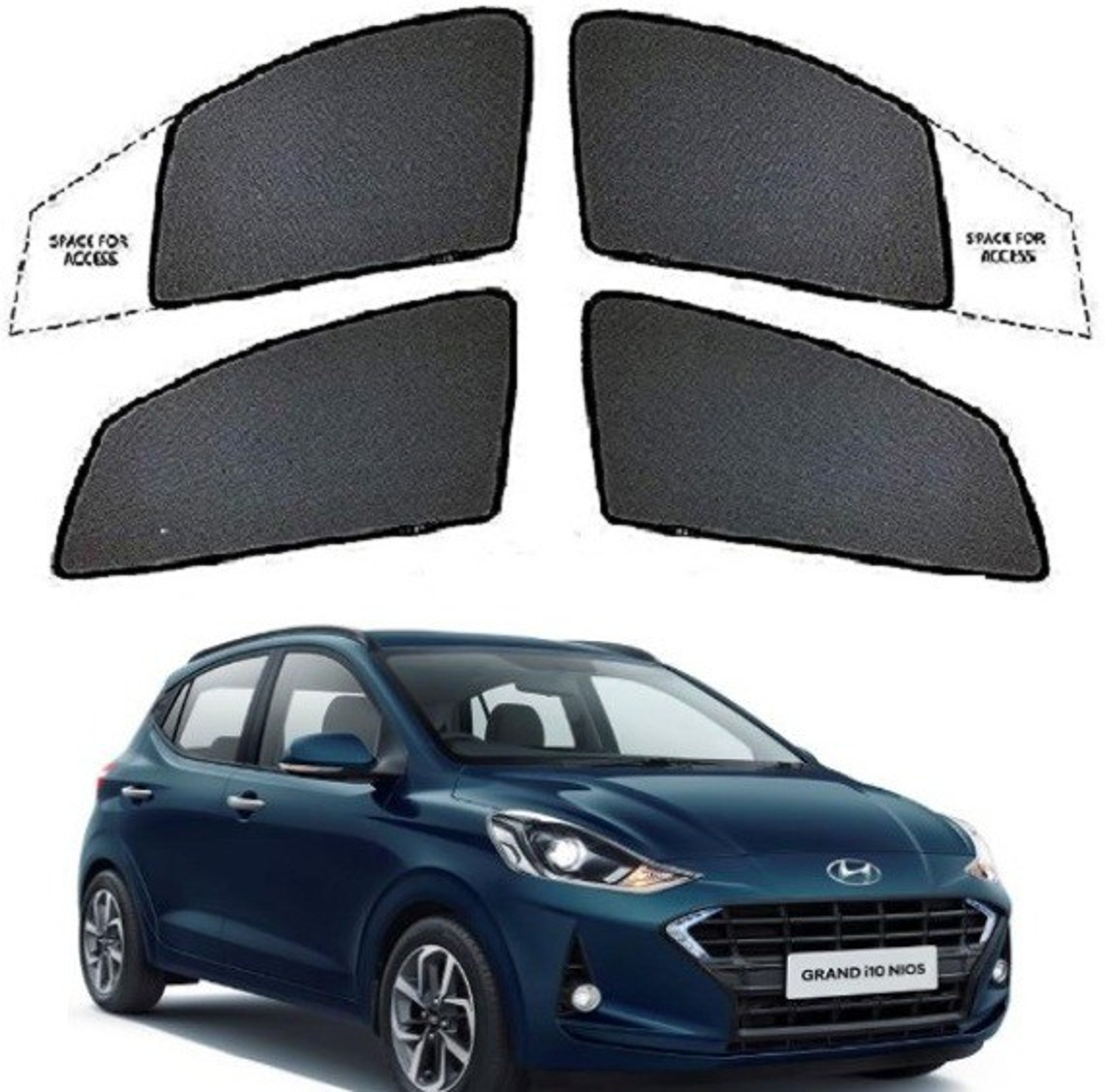 Image of MOTOSHIELD Hyundai i10 nios half type Car Curtain