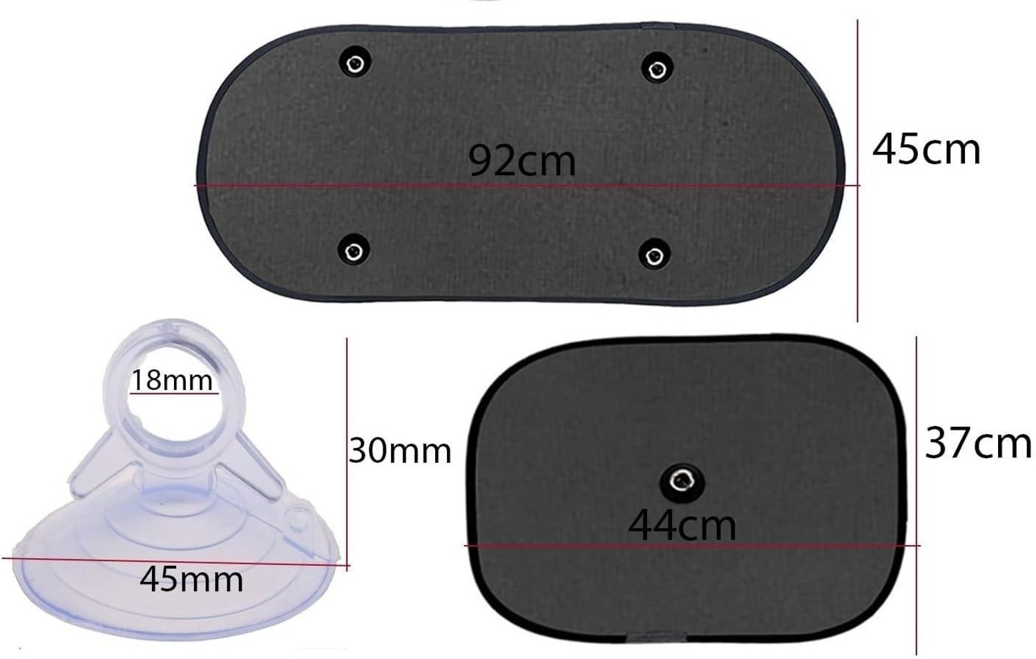 Image of SGL Car Side Window and Rear Window Sun Shades, Black,Universal(Chipkoo and Dikky) Car Curtain