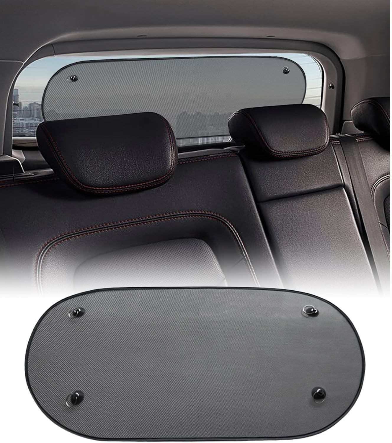 Image of SGL Car Side Window and Rear Window Sun Shades, Black,Universal(Chipkoo and Dikky) Car Curtain