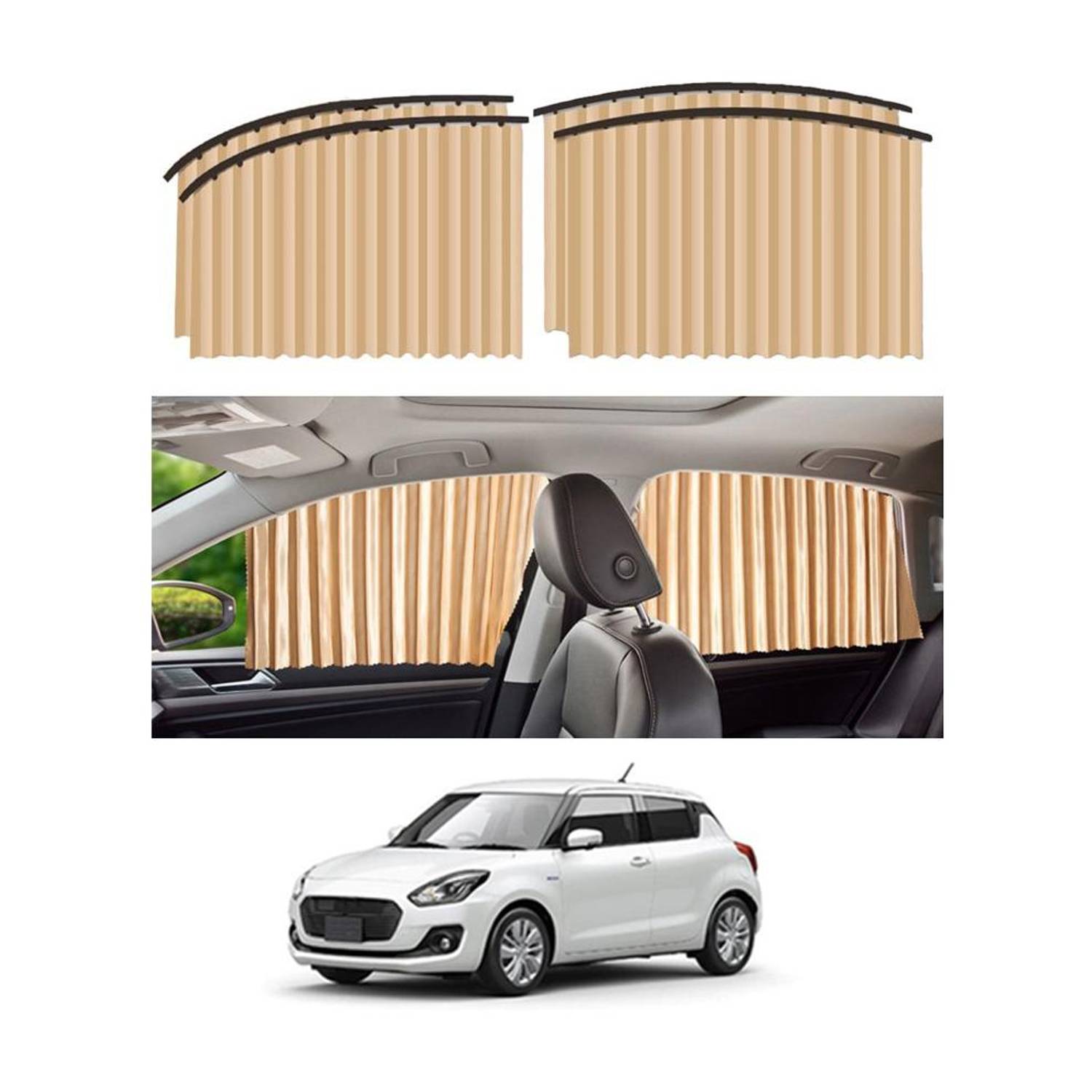ABJD Foldable/Magnetic Side Window Car Curtain to Block UV Rays For Swift-2018 Car Curtain