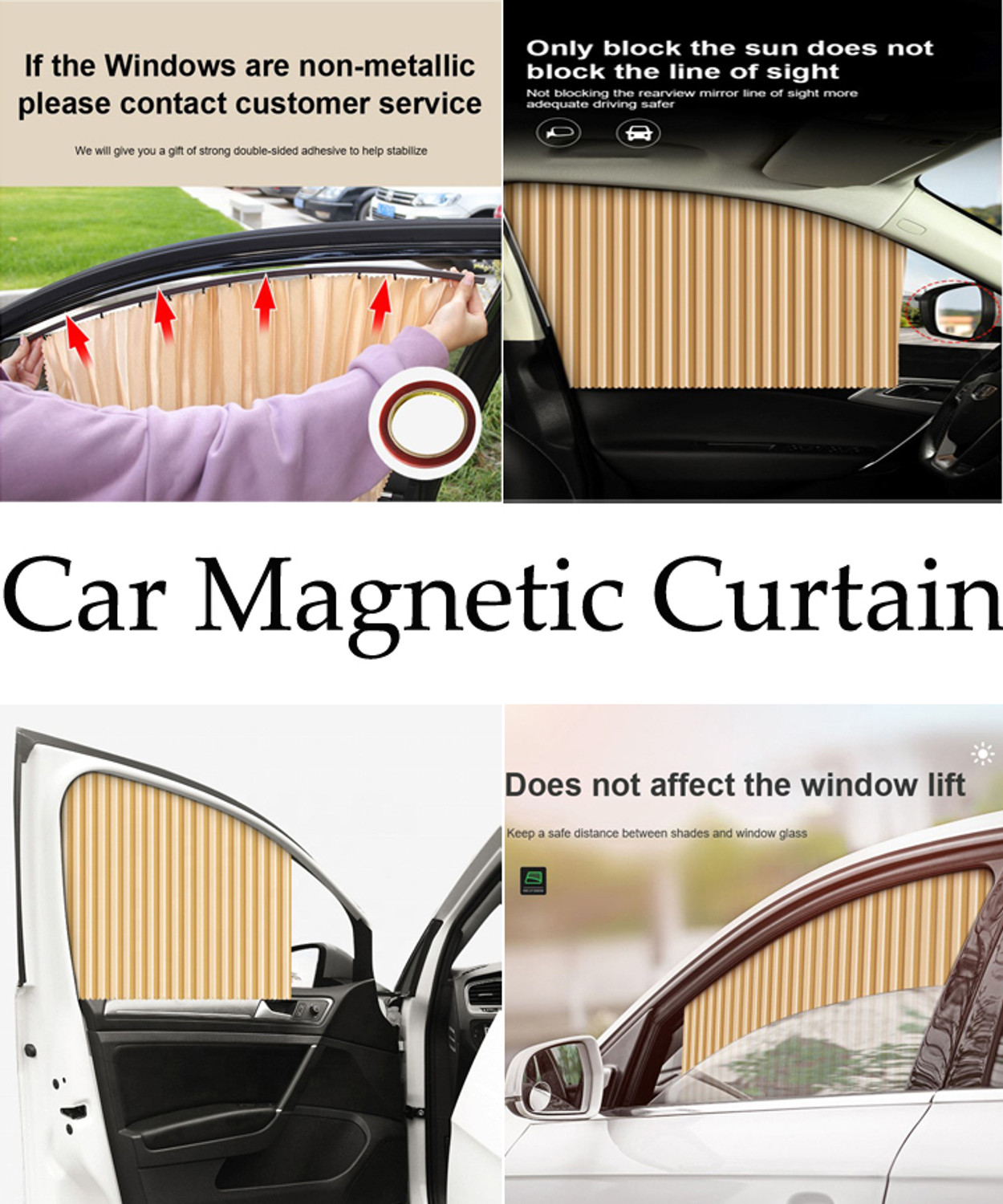Image of ABJD Foldable /Magnetic Side Window Car Curtain to Block UV Rays For Swift Dzire-2017 Car Curtain