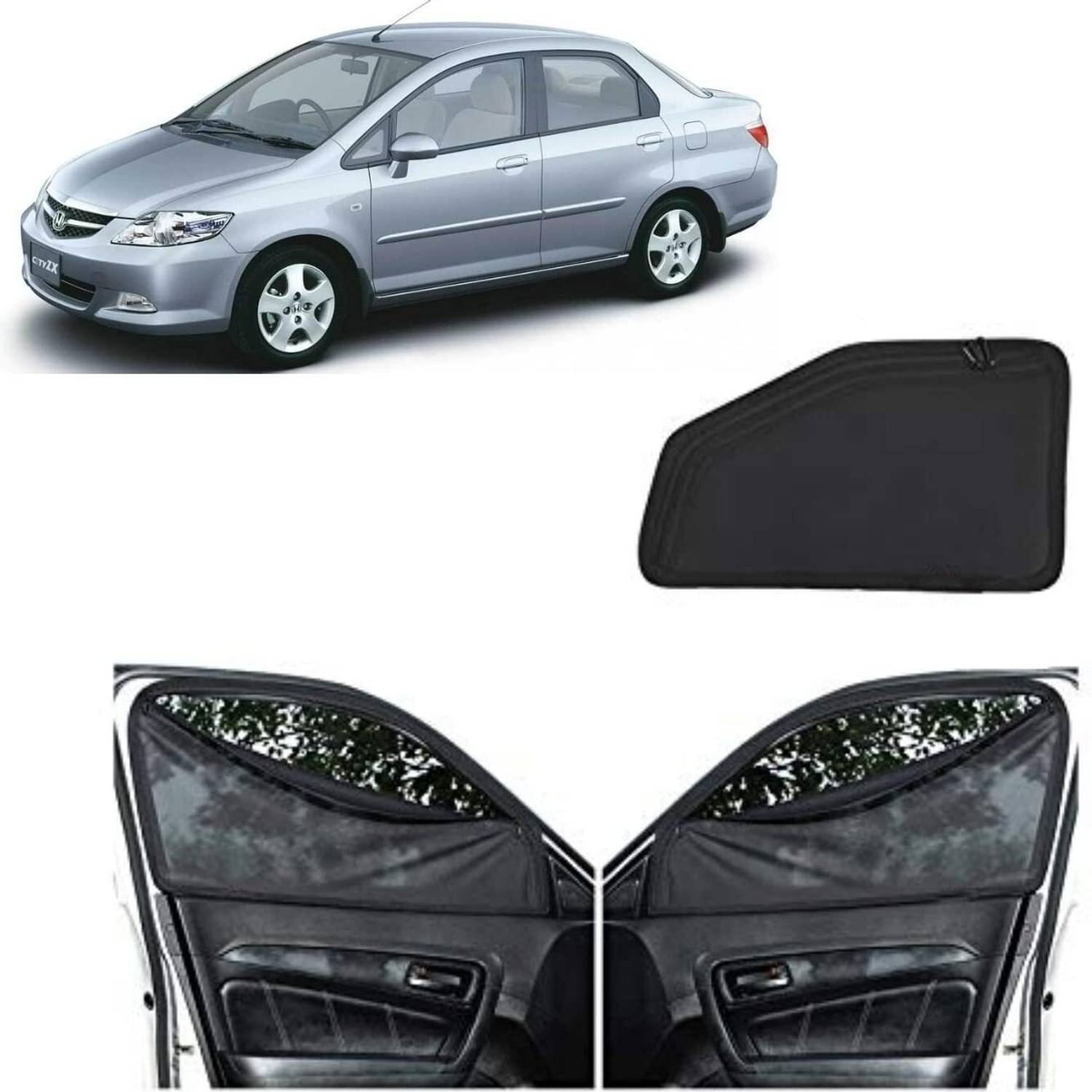 Ds enterprise Z Black Car Window Magnetic/Zipper Sun Shade for