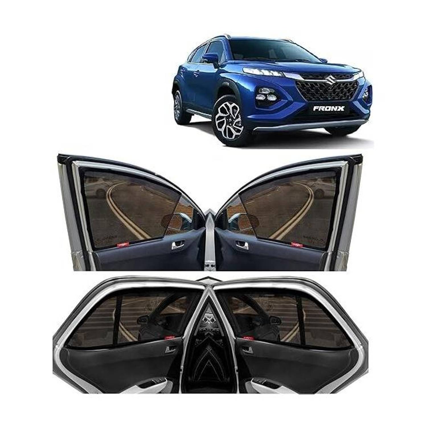 Alex traders maruti fronx 2023 sun shade Car Curtain