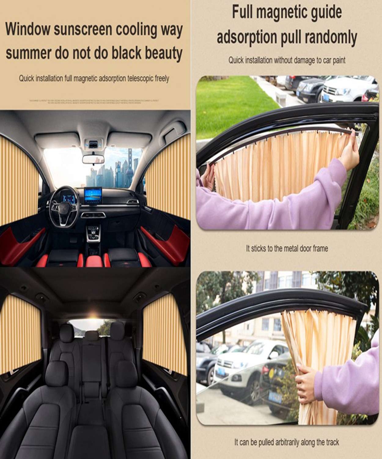 Image of ABJD Foldable /Magnetic Side Window Car Curtain to Block UV Rays For Swift Dzire-2017 Car Curtain