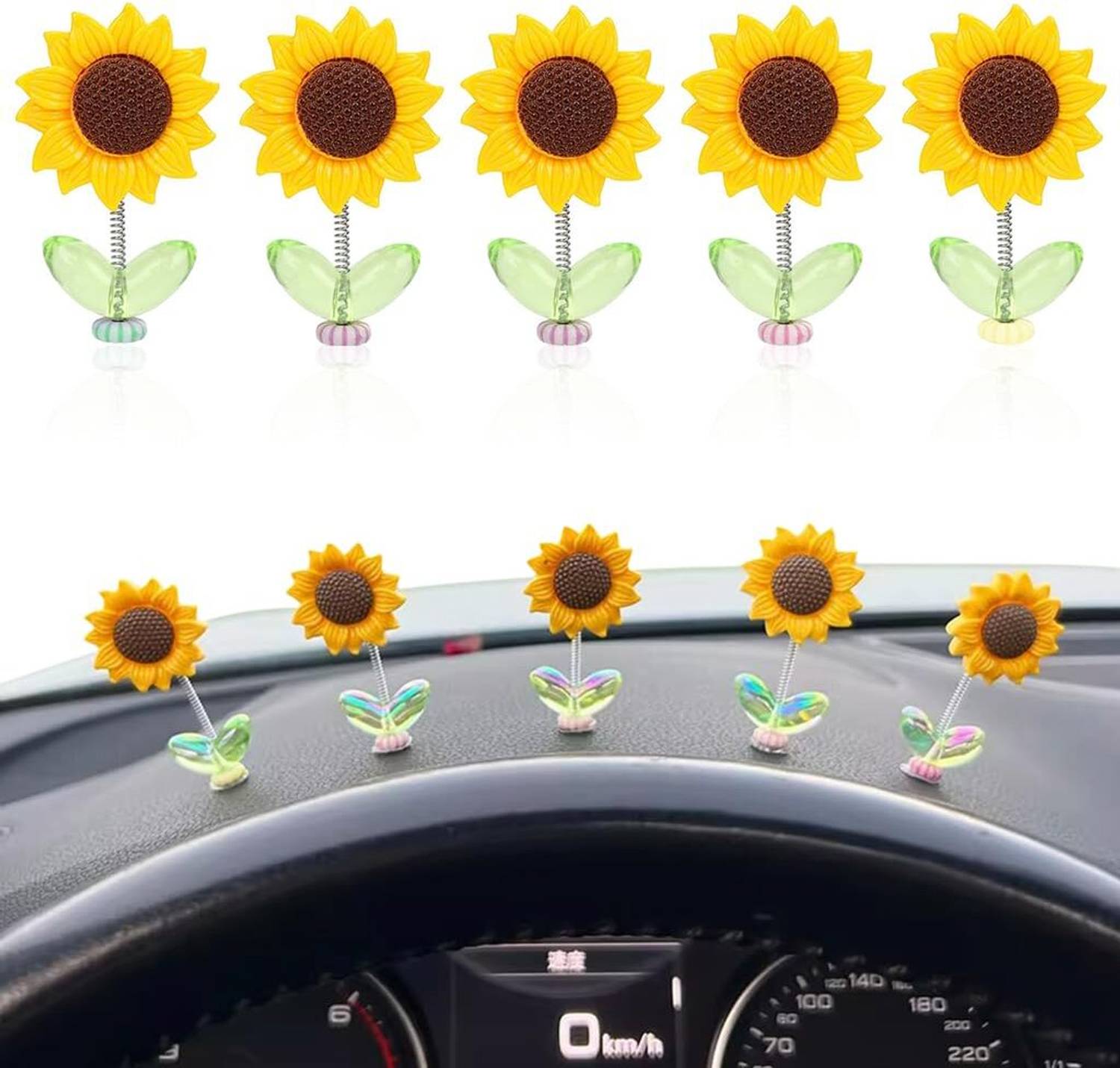 K AND D BROTHERS Sunflower Dashboard Ornament - 5 cm