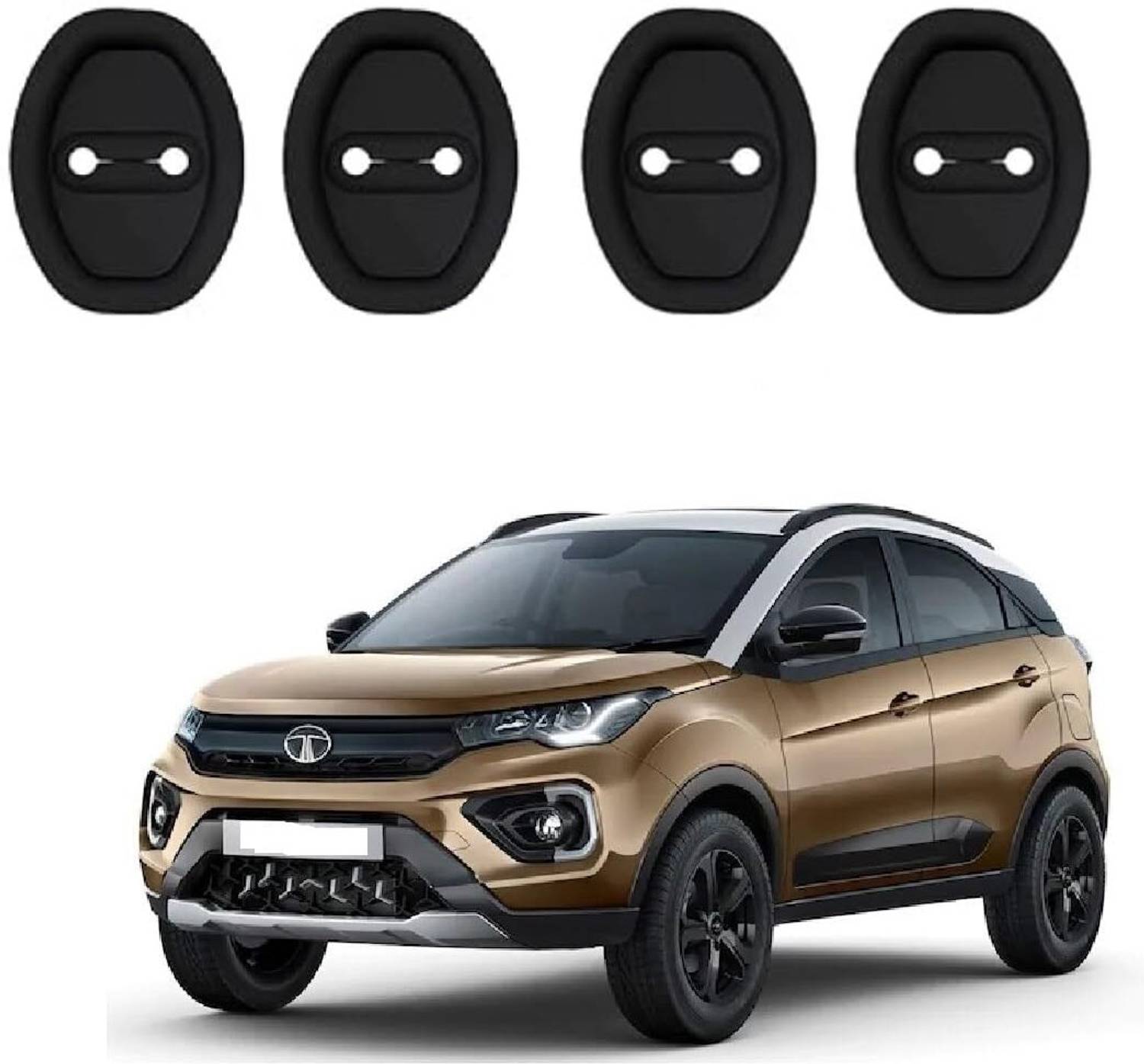 Beamerzz Door Lock Protector Cover 4 PCS Car Silicone Rubber.-056 Car Door Panel