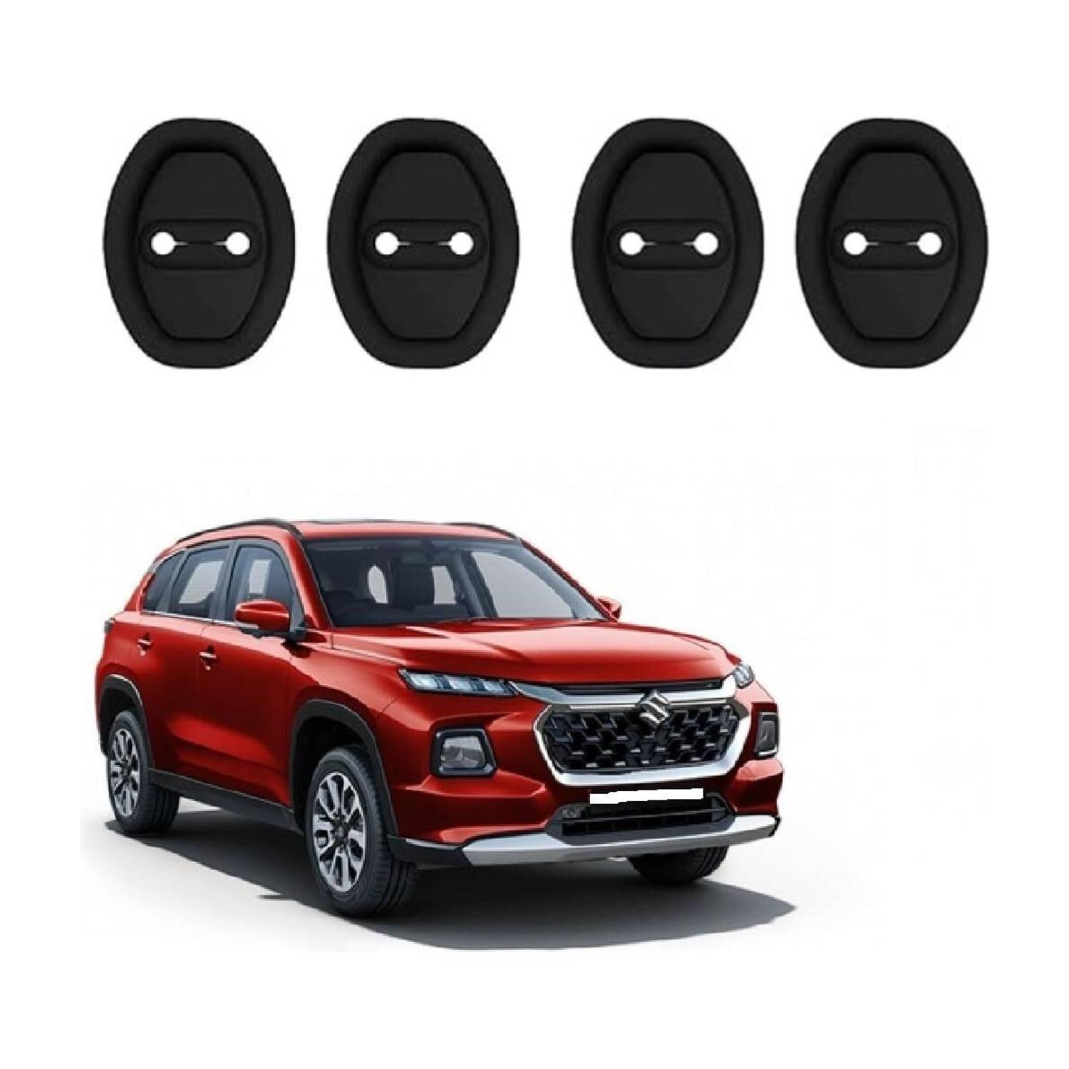 Beamerzz Door Lock Protector Cover 4 PCS Car Silicone Rubber Car Door Panel