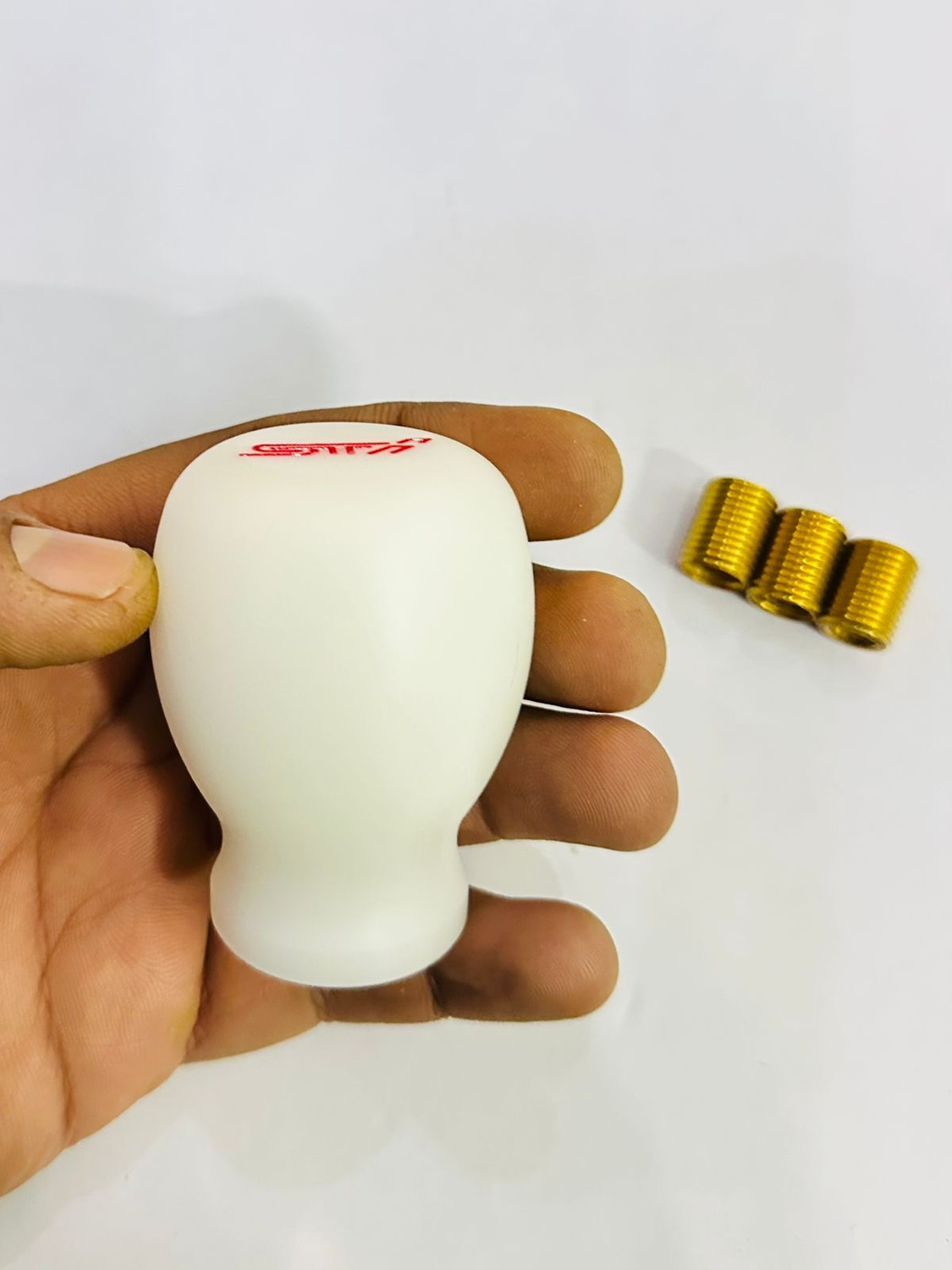 Image of Auto MT STI-Gear Ball Head Gear Shift Knob Styling Shif with Adapters WHITE Car Flywheel