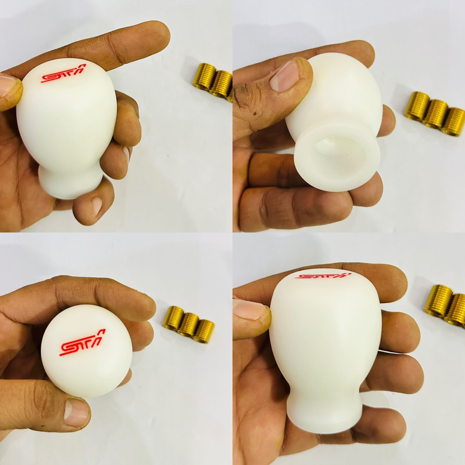 Image of Auto MT STI-Gear Ball Head Gear Shift Knob Styling Shif with Adapters WHITE Car Flywheel