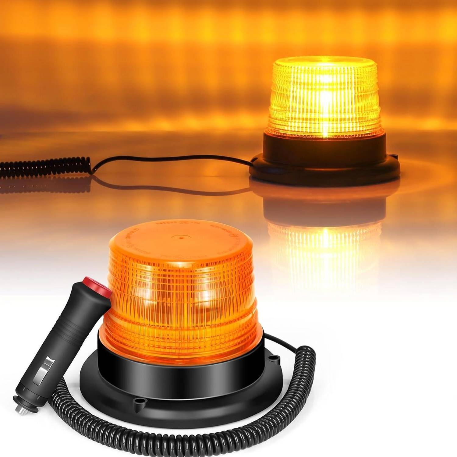 AutoBizarre 12V/24V Revolving Emergency Clearance Strobe LED Beacon Lights Magnetic Base Car Fancy Lights