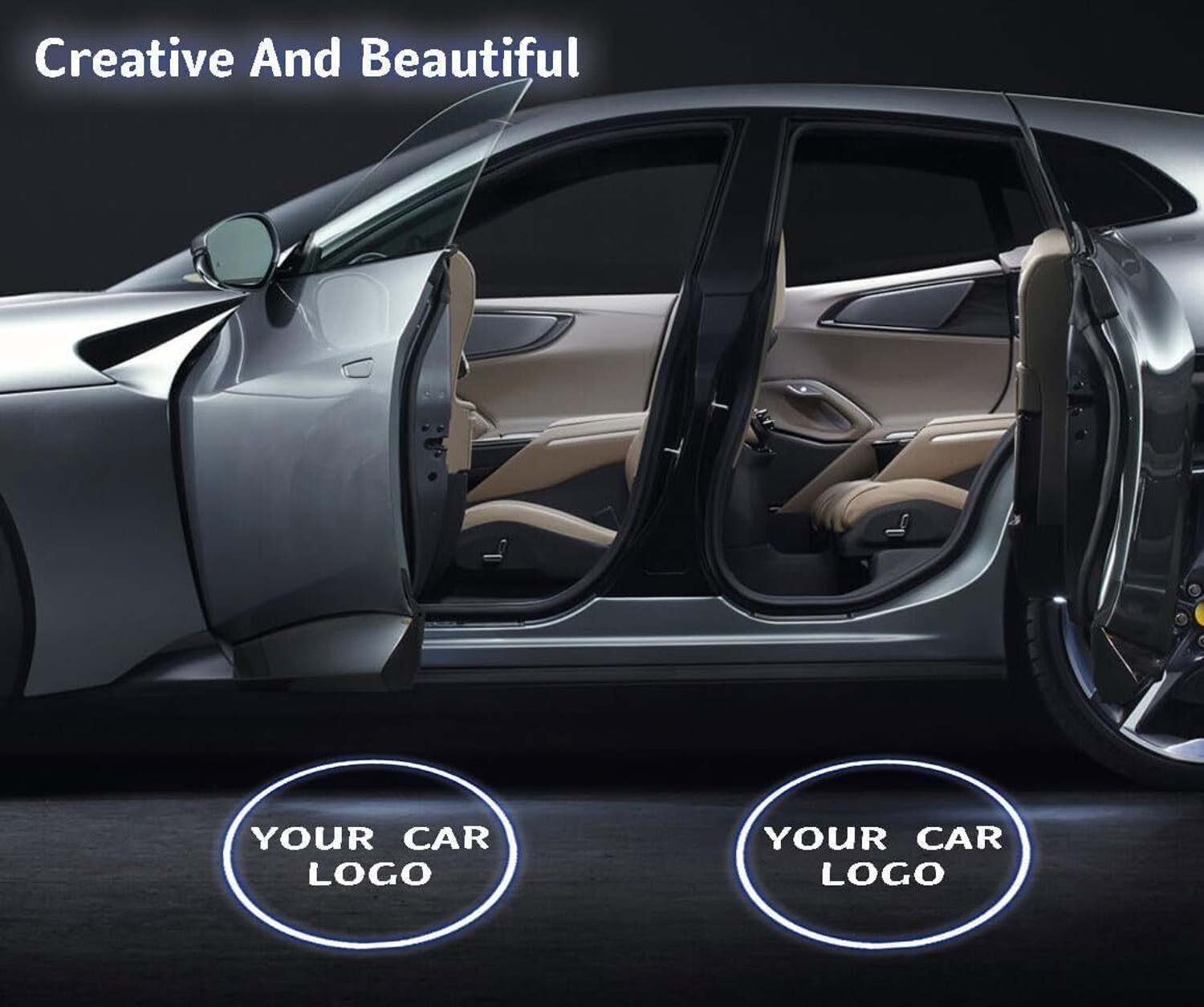 Image of Krishna car Decor Car Welcome Logo Shadow Projector Ghost Lights Kit Mahindra Car Fancy Lights