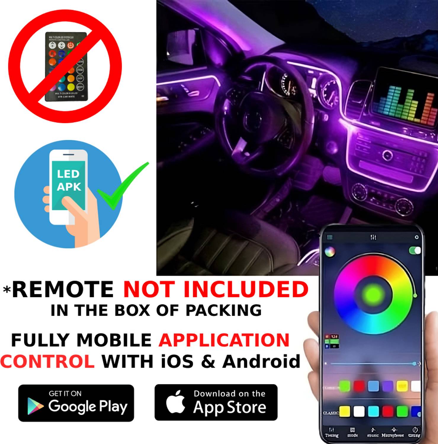 AutoPowerz Multicolor RGB Car Dashboard Lighting Kit - Image 2