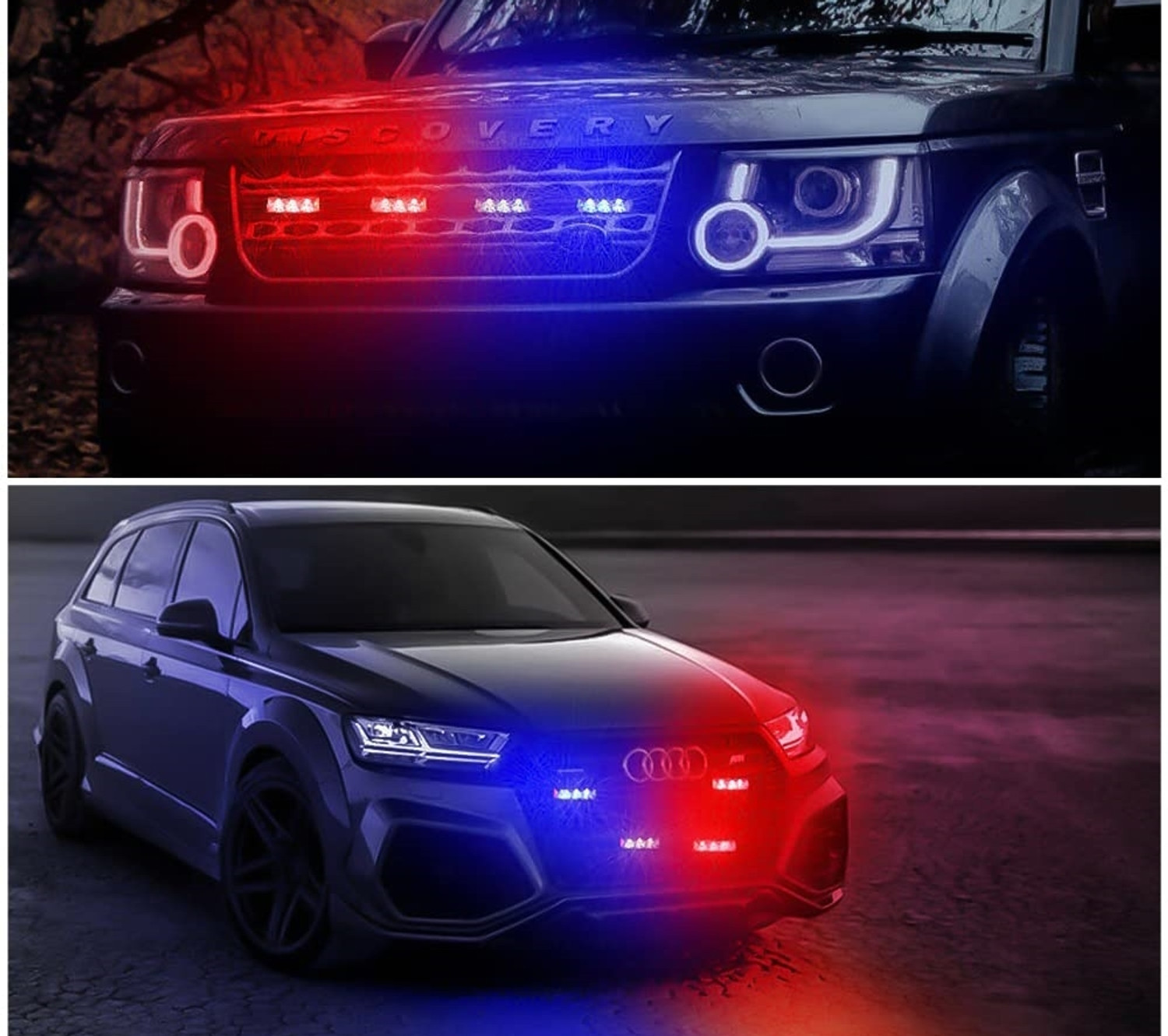 Image of EliteAuto 4*4 LED Police Light 12V Car Motorcycle Flasher LED Flashlight Car police Lights Car Fancy Lights