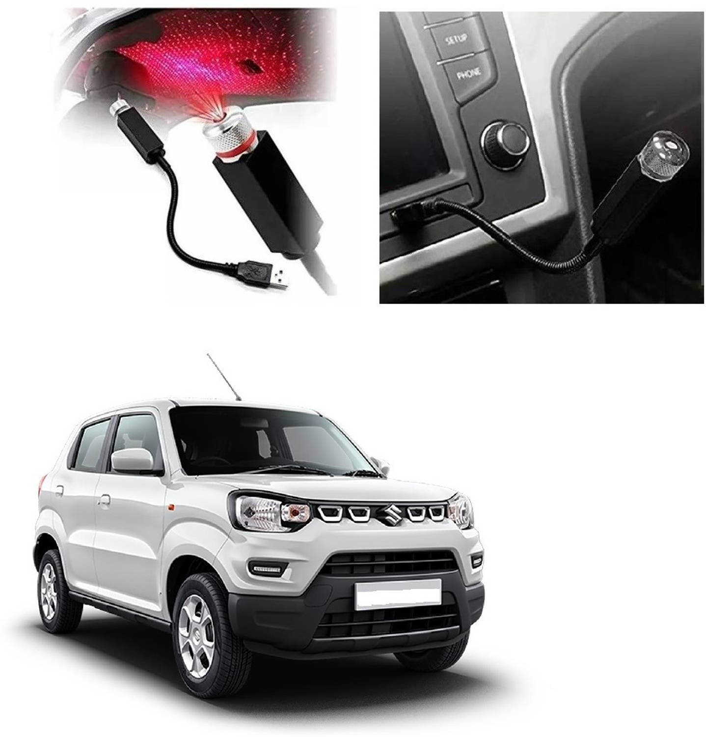 AutooNation Car interior USB Ambient Star Projector Use Party Light For Maruti S-Presso Car Fancy Lights