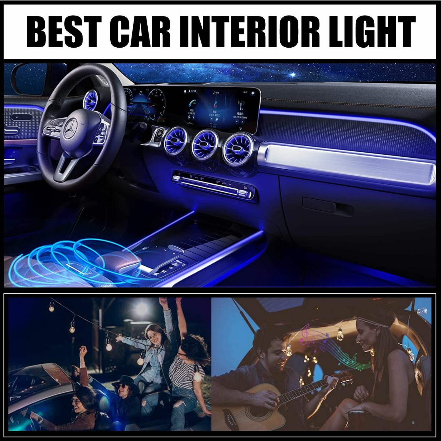 Image of ASRYD Flexible EL Neon Strip 6M LED RGB Interior Decorative Light for Car Fancy Lights