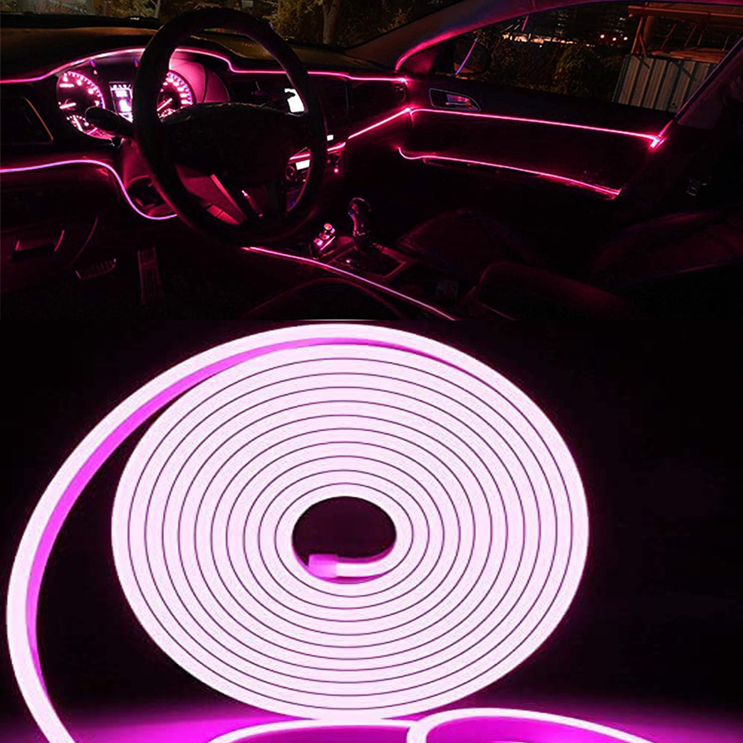 Image of BR TrendZ LED Flexible 5M Strip Light Decore Interior Exterior Car Styling EL Wire Light Car Fancy Lights