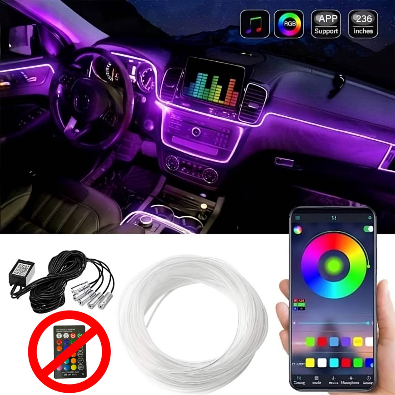 AutoPowerz Multicolor RGB Car Dashboard Lighting Kit - Image 1