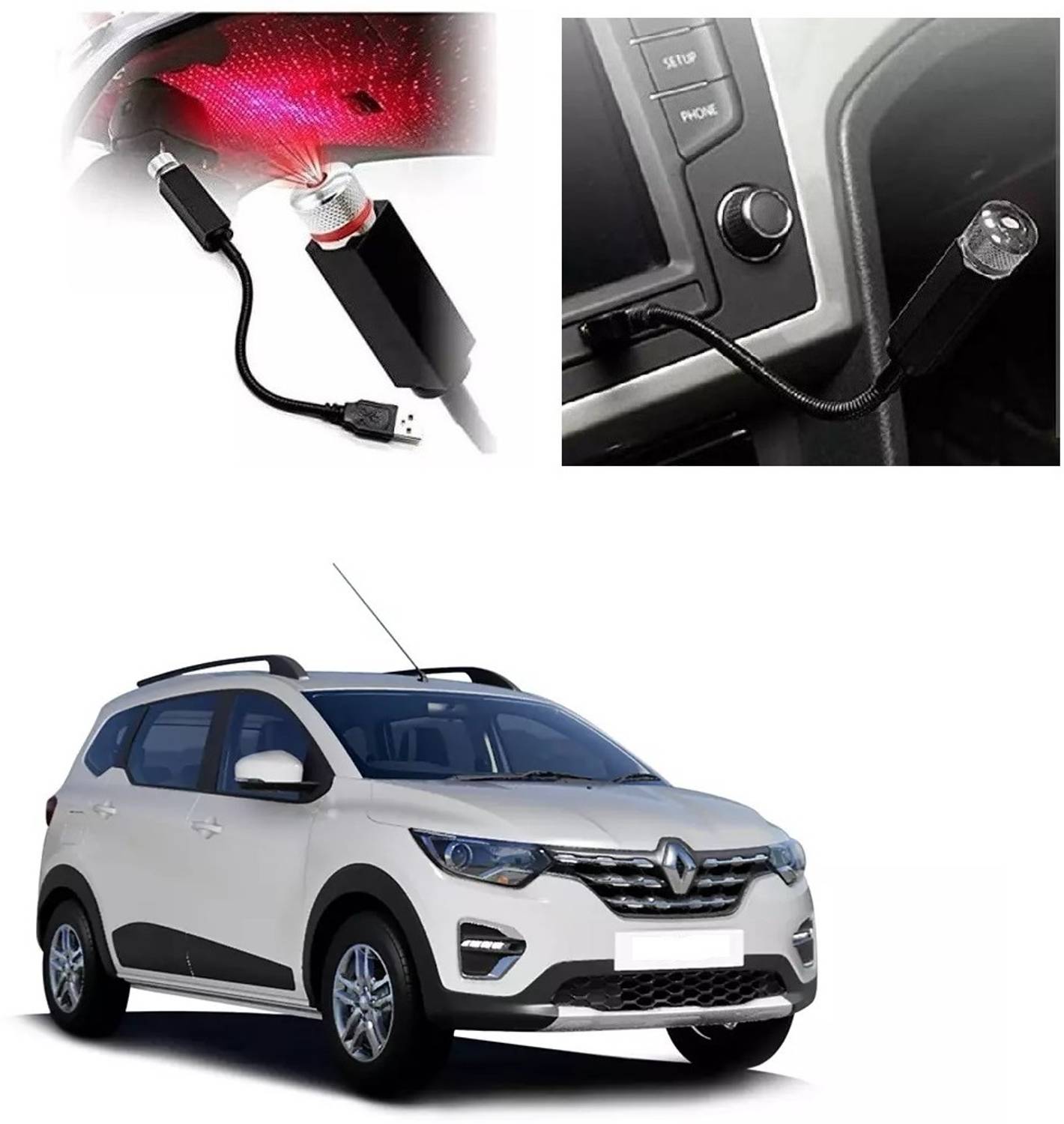 AutooNation Car interior USB Ambient Star Projector Use Party Light For Renault Triber Car Fancy Lights