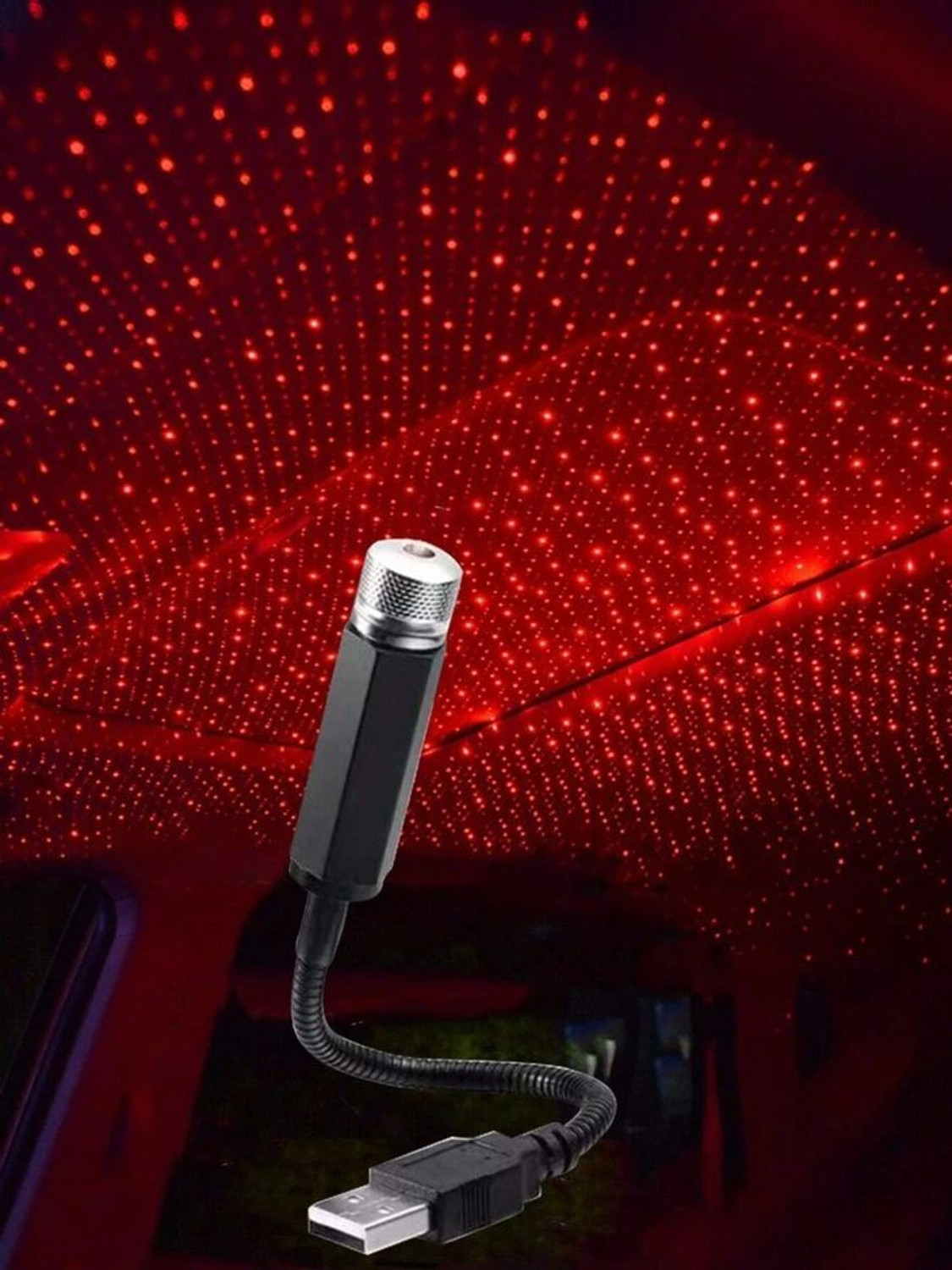 Image of fsdecor USB Star Night Light, Car Roof Lights, Portable Adjustable Romantic Interior Car Car Flashlight Holder