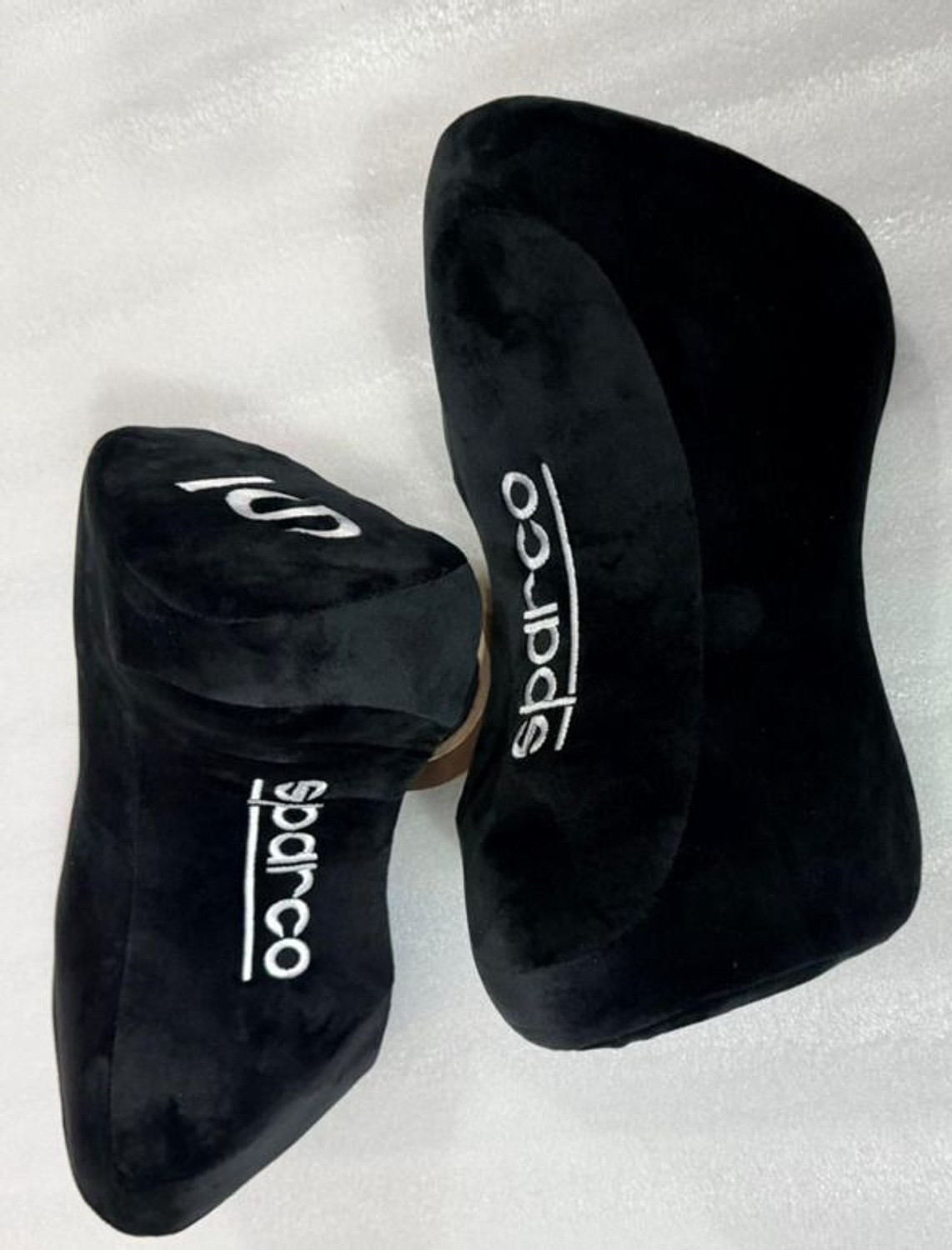 Image of Auto MT Sparco Neckrest Head-Rest Neck-Rest Pillow Universal 2Pc Black Comfortable Car Flywheel