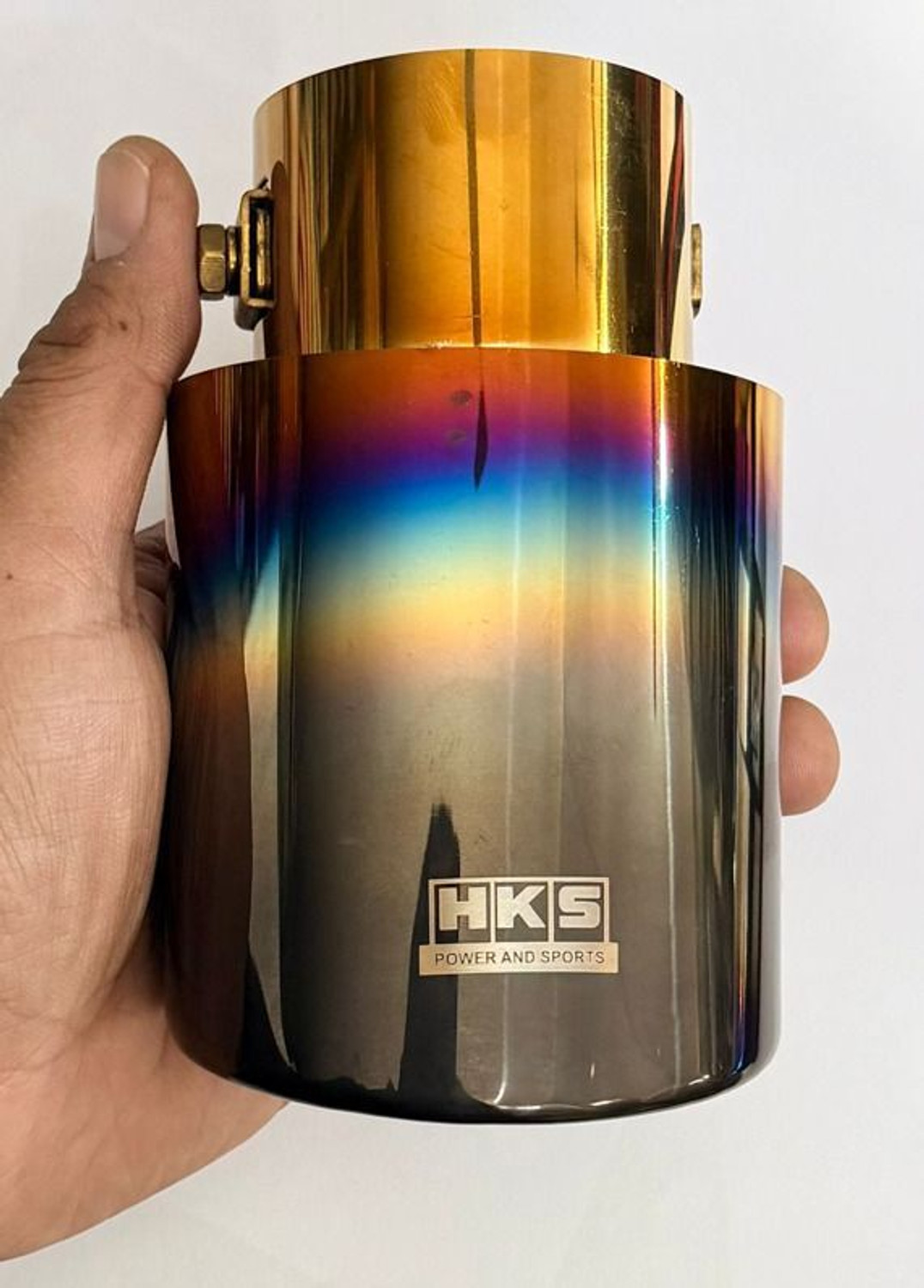 Image of Auto MT 1PC HKS SINGLE ROUND TIP BLACK Stainless STEEL Silencer Tip Car Exhaust. Car Flywheel