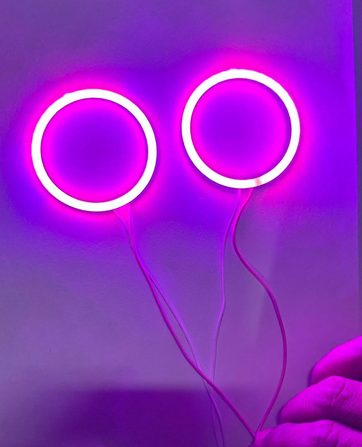 Auto MT 2PCS 60MM PURPLE COB RING LED Angel Eyes Led Ring DRL Halo Ring COB Car Flywheel