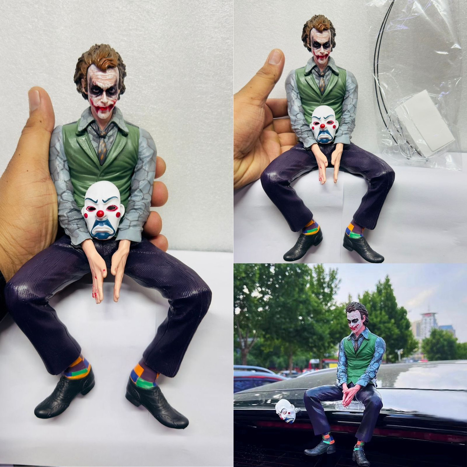 Image of Auto MT SMALL-Joker 15cm Car Action Figure Dashboard Display Comic-Villian with Mask. Car Flywheel