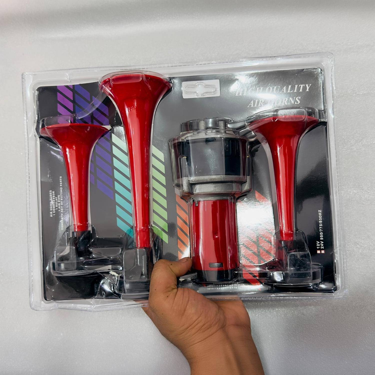 Auto MT 3 Pipe Horn 3 Trumpet Musical Air Horns 12V Compatible With All Vehicles Turbo Charger