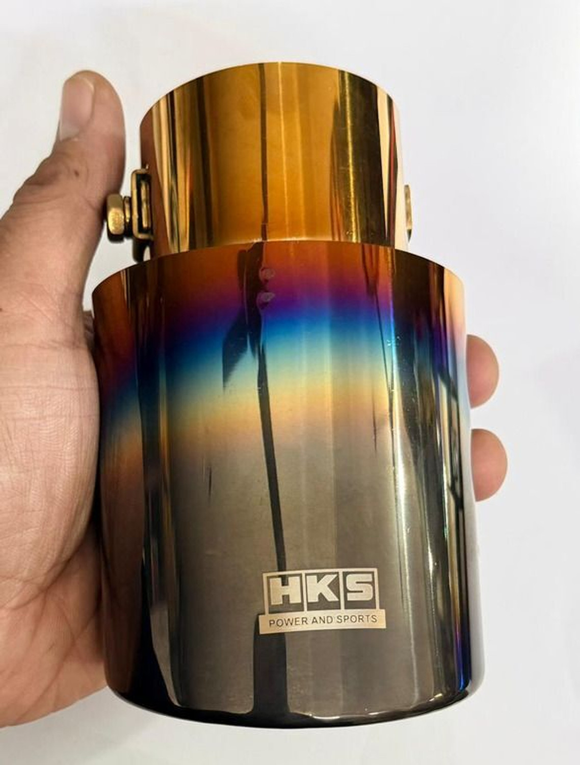 Image of Auto MT 1PC HKS SINGLE ROUND TIP BLACK Stainless STEEL Silencer Tip Car Exhaust. Car Flywheel