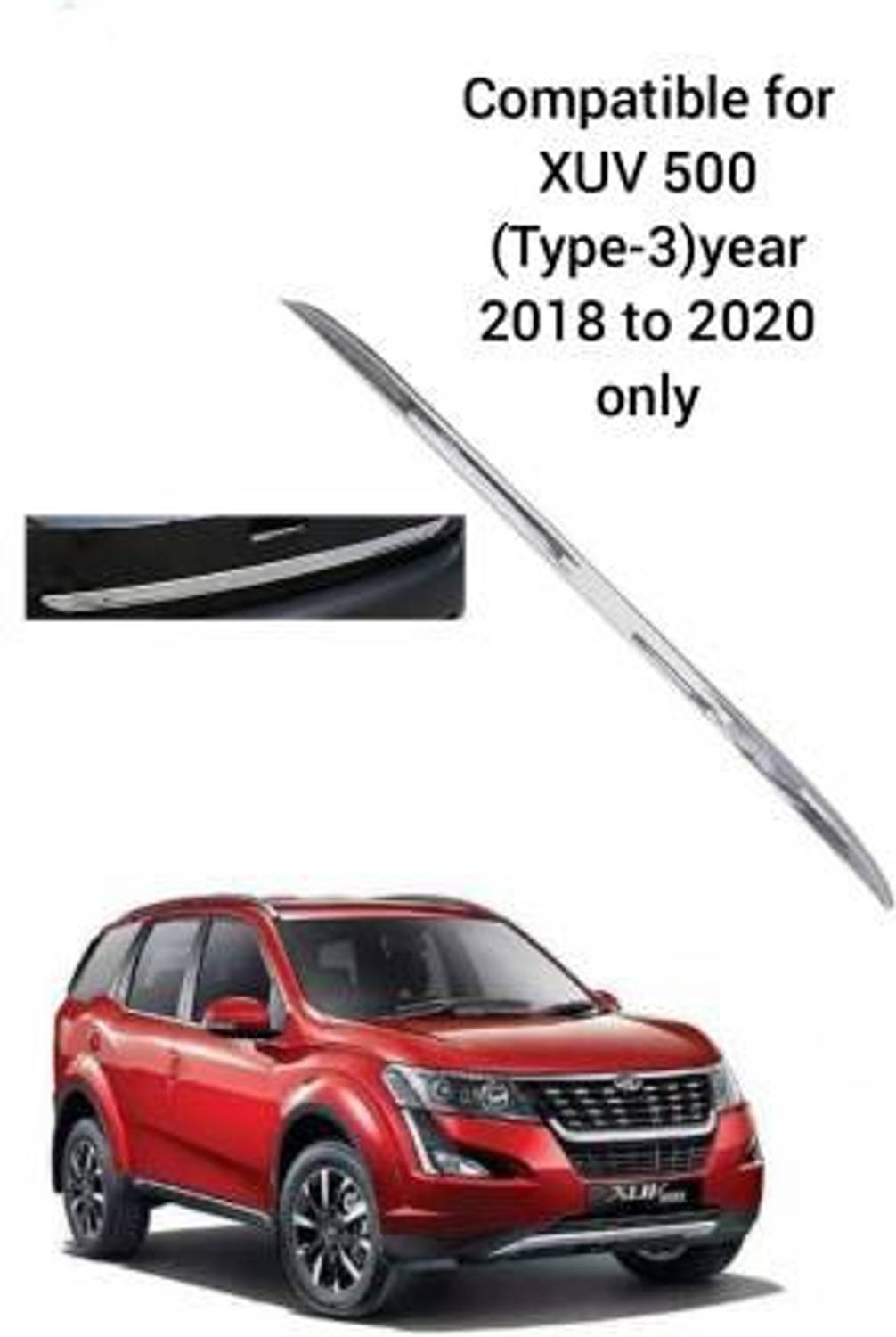 Amabu Mahindra XUV 500 (2018 Onward) Car rear diggi dicky chrome garnish line patti Chrome MAHINDRA Mahindra Rear Garnish