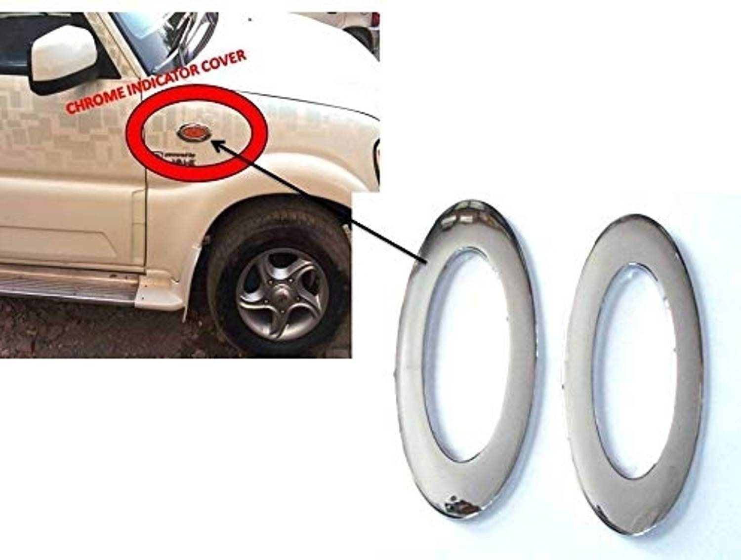 AutoZone Side Indicator Cover Chrome Finishing Suitable Mahindra Scorpio (2009-2013) Chrome MAHINDRA Scorpio Side Garnish