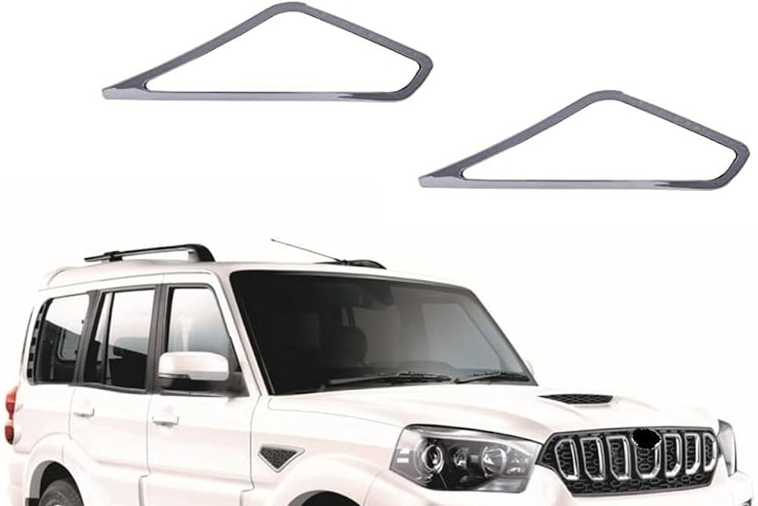 Image of AutoZone Side Indicator Cover Chrome Finishing Suitable For Mahindra Scorpio (2014-2020) Chrome MAHINDRA Scorpio Side Garnish