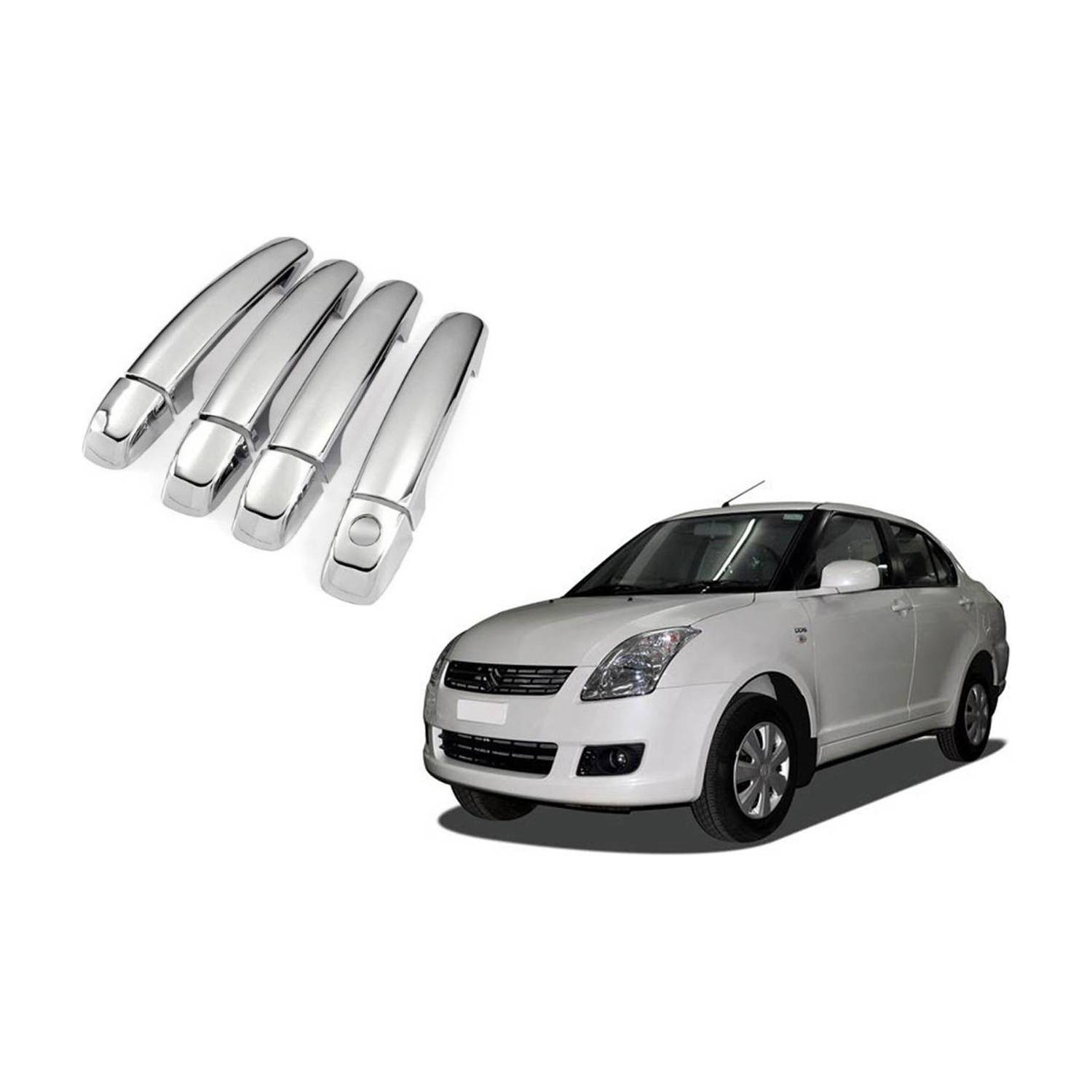 Autxin Exterior Handle Door Latch Chrome Cover Garnish For Swift Dzire 2007-2016 Model Chrome Maruti Swift Dzire Side Garnish