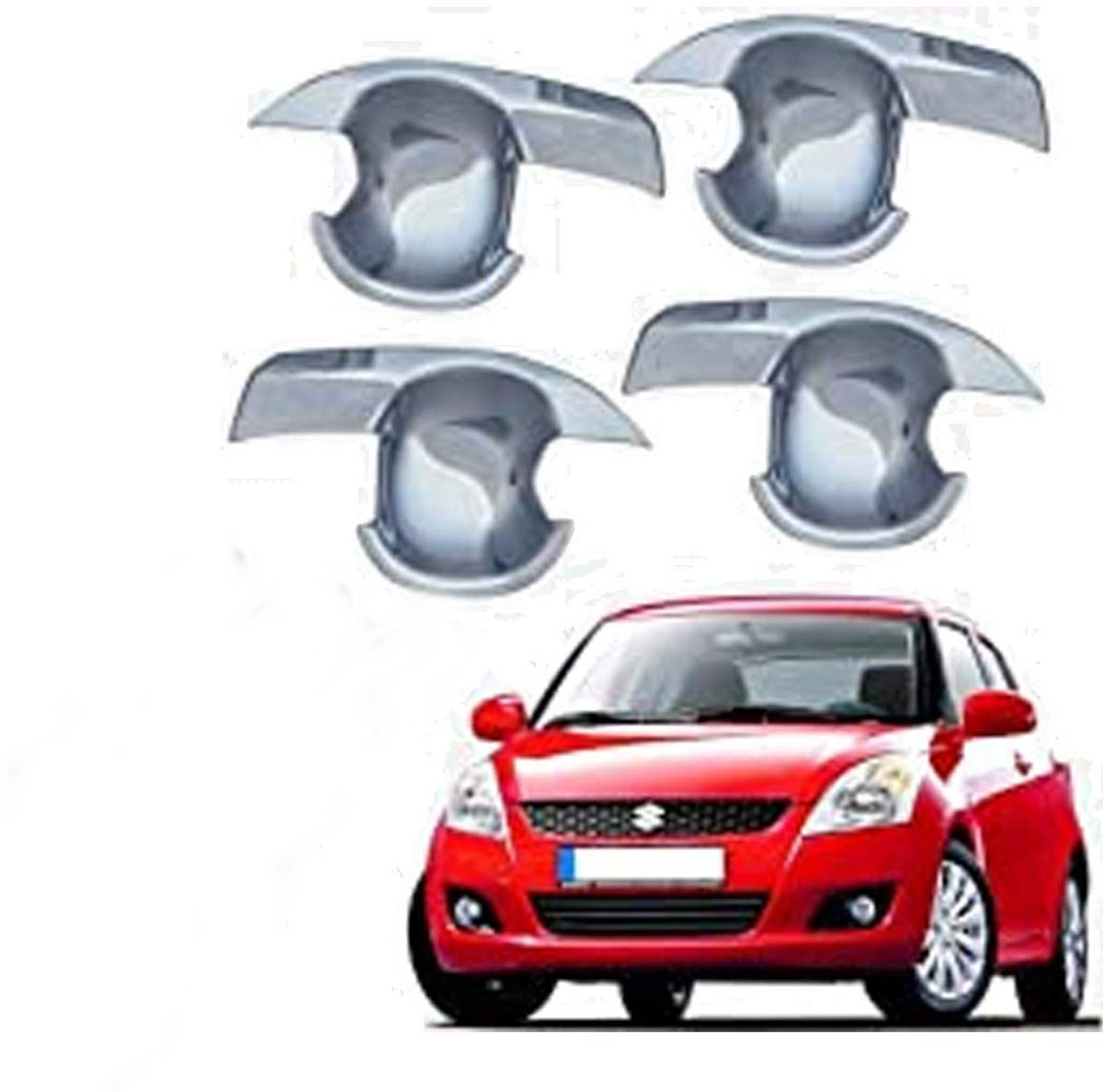 Amabu Car silver Plated chrome door handle finger guard for Maruti swift (2012-2017) Car Grab Handle Cover