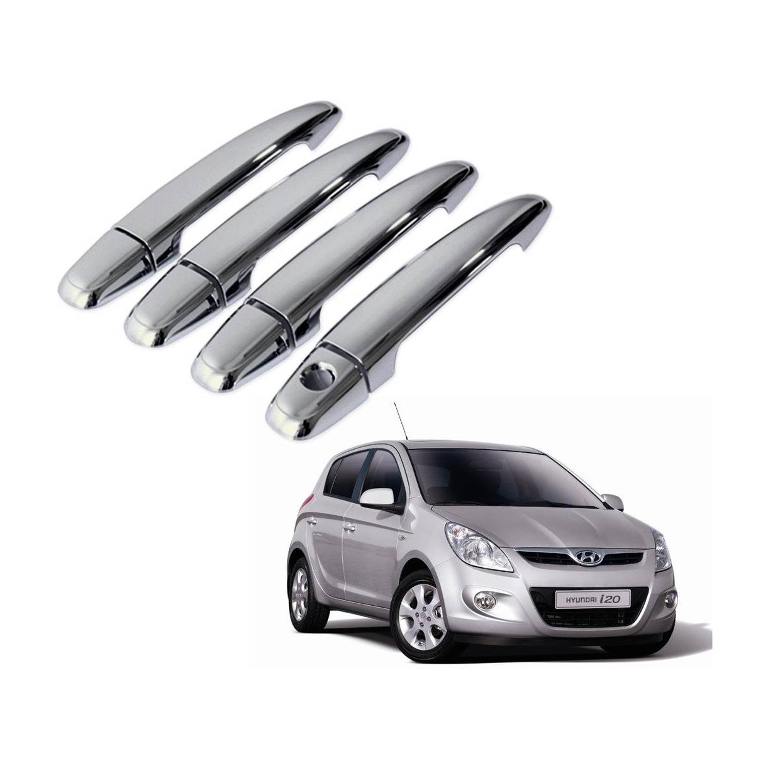 AutoZone Door Handle/Catch Cover Chrome Finishing Suitable For Hyundai I-20(2012-2017) Car Grab Handle Cover