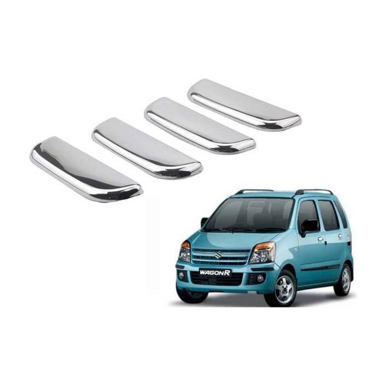 AutoZone Door Handle Cover Chrome Finishing Suitable for Maruti Wagonr (2007-2009) Car Grab Handle Cover
