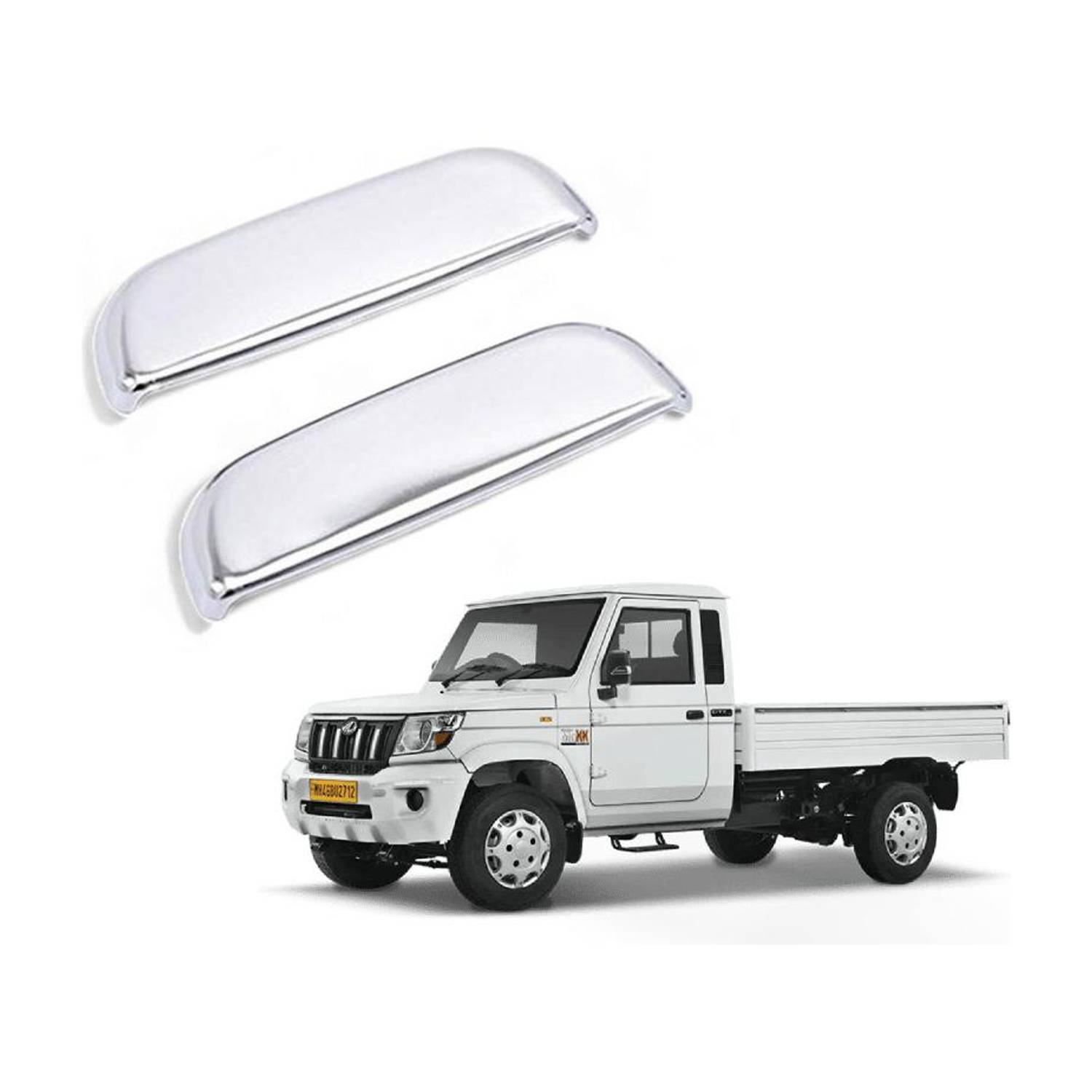 Adhvik Set Of 2 Stylish Car Door Catch Chrome Finishing Suitable For Maxx-Pickup Car Grab Handle Cover