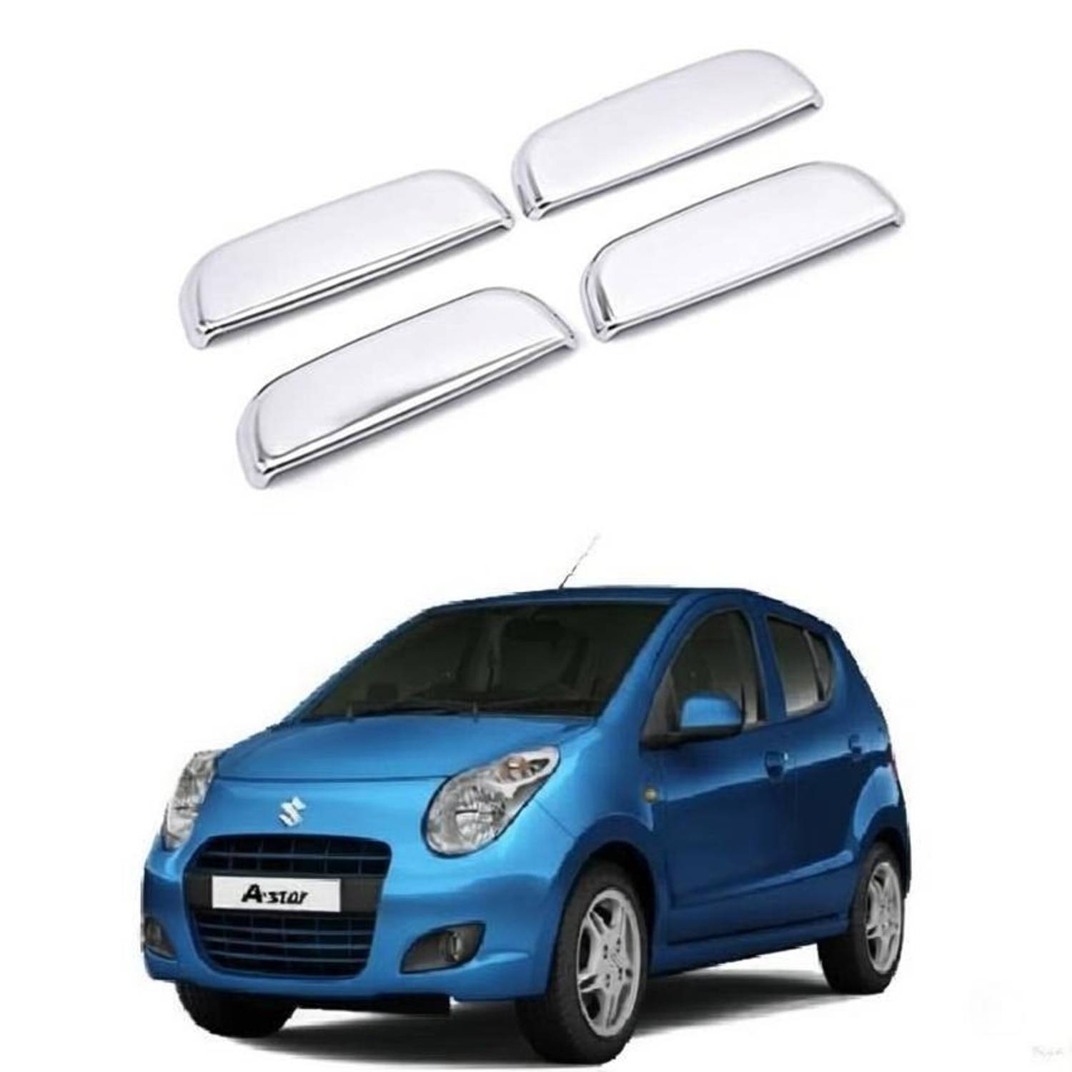 AutoZone Door Catch Handle Cover Chrome Finishing Suitable For Maruti A-Star Car Grab Handle Cover