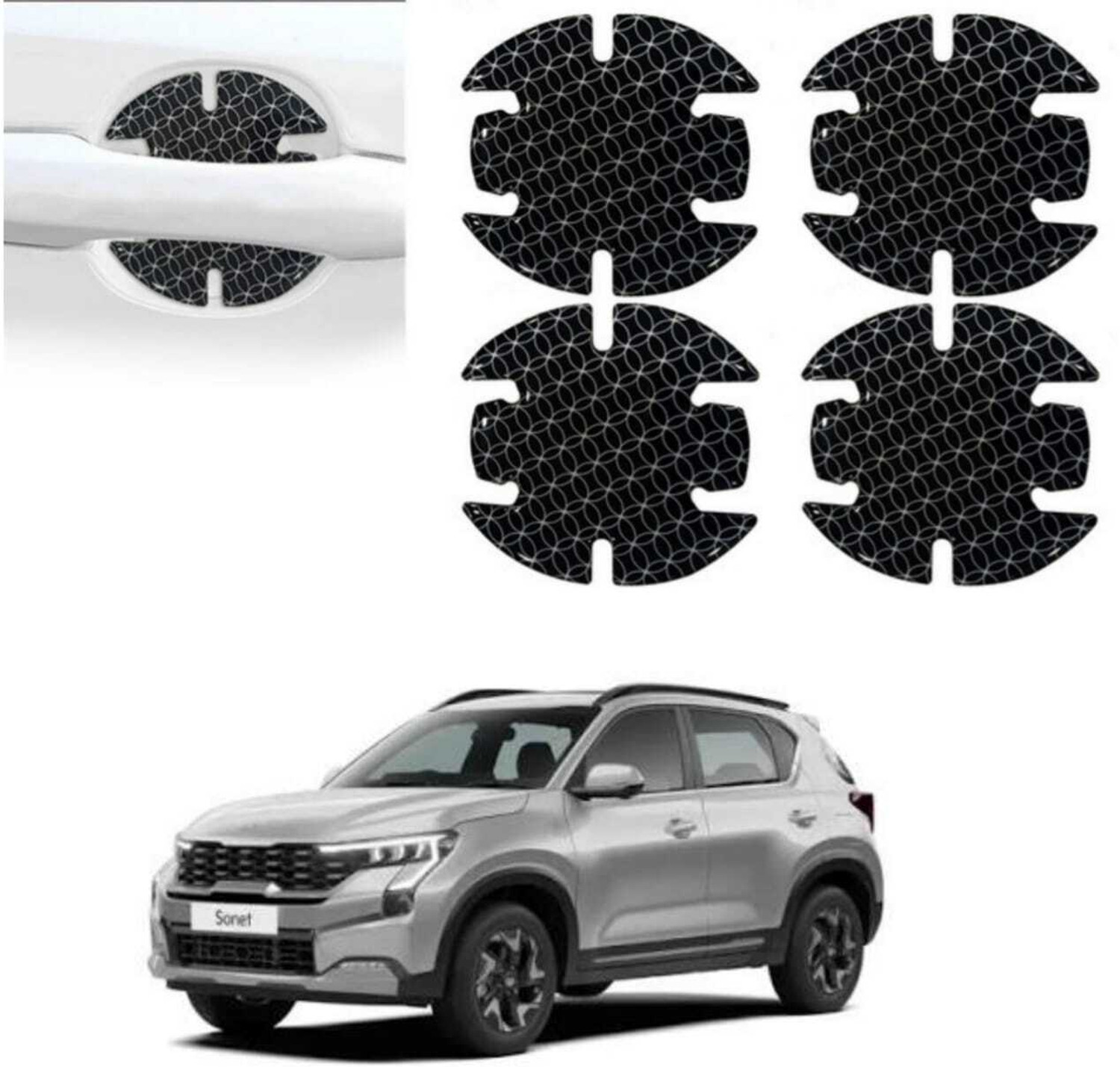 Image of TASAZE Car Door Scratch Protection Sticker Finger Guard (PU) For Sonet A14 Car Grab handle