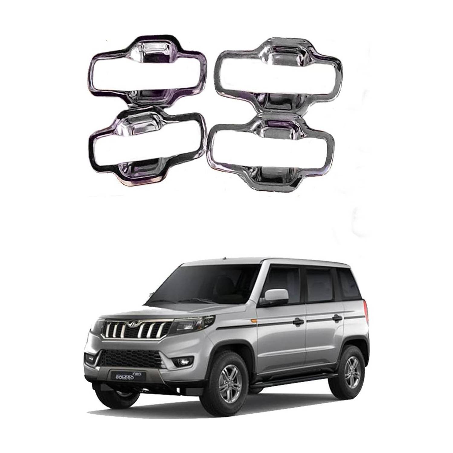 Amabu Mahindra Bolero NEO Car door handle finger guard chrome cover (set of 4) Car Grab Handle Cover