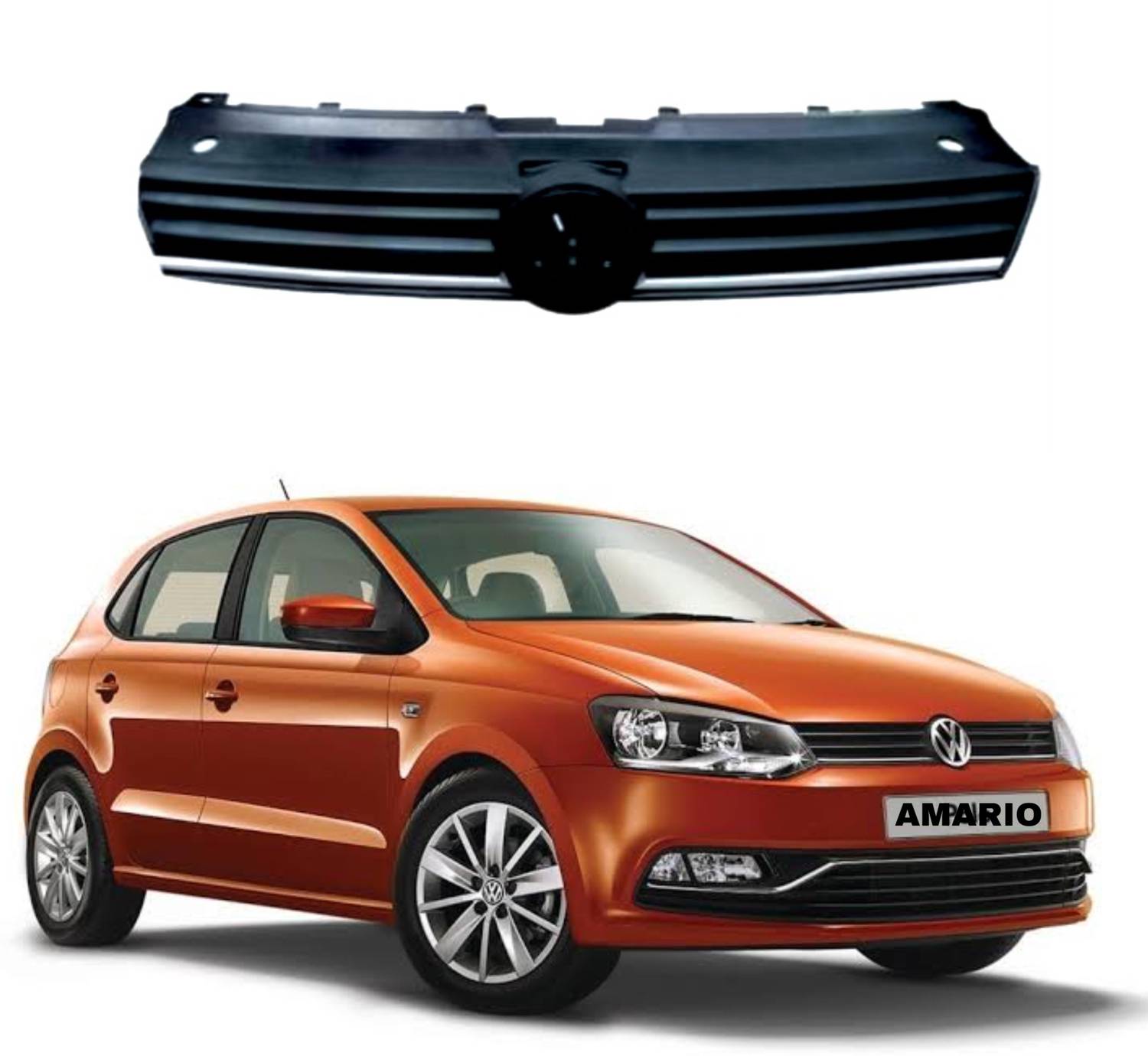 AMARIO Imported Black Front Grill For Polo (2014-2019) /Ameo (2016-2020) Polo/Ameo Car Grill Cover