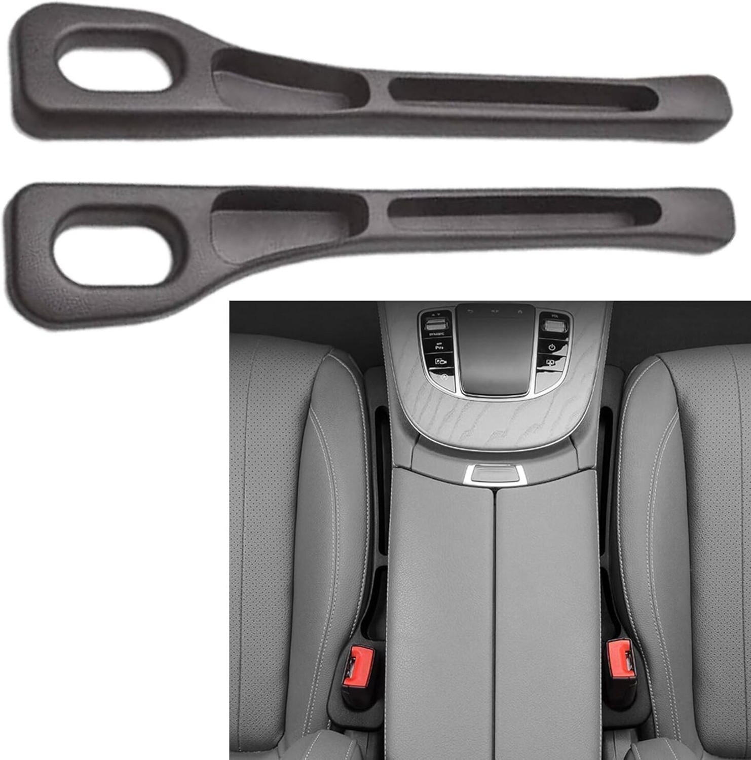 Image of NURIZA Car Seat Gap Filler Organizer & Crevice Storage Cushion - Pack of 2 Car Multi Pocket