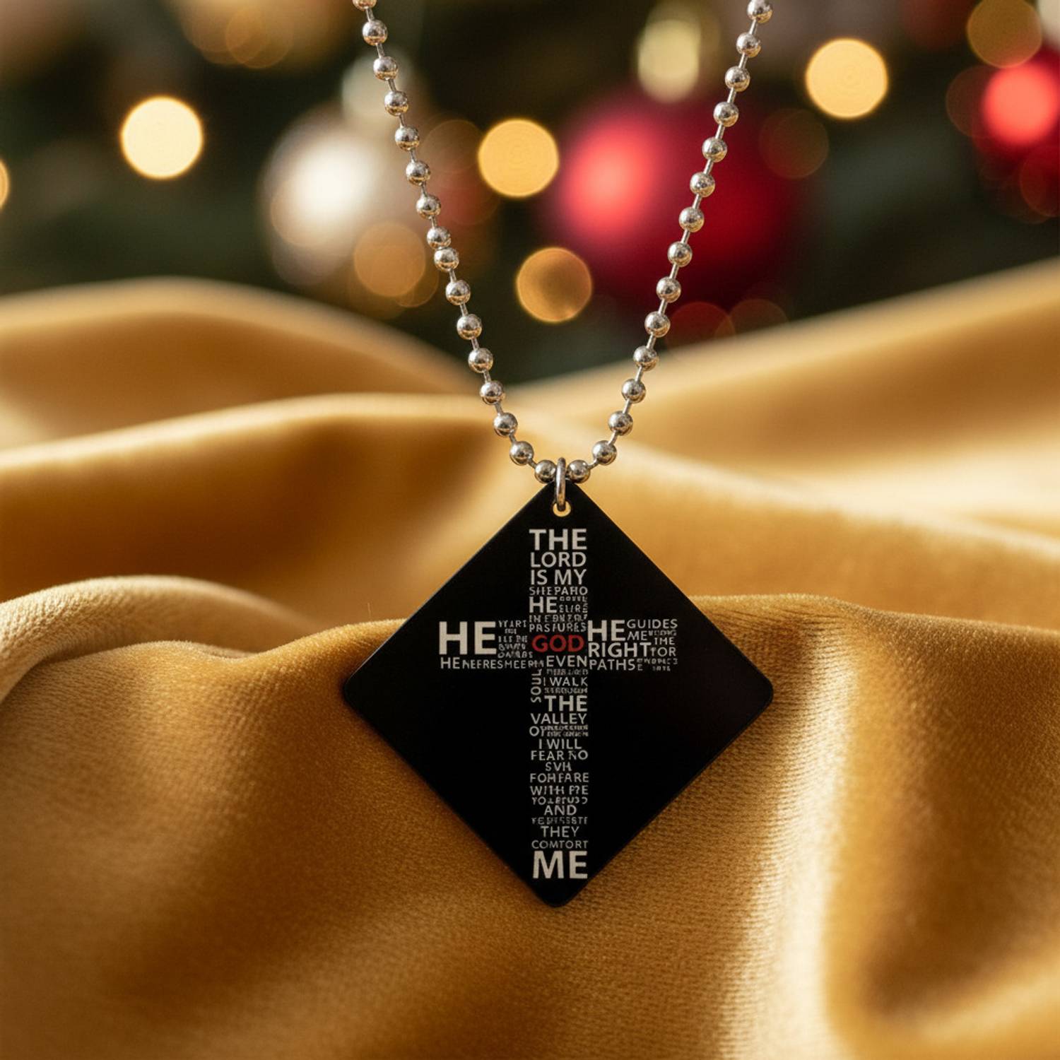 AFH My Lord Jesus Holy Cross Car Mirror Charm Decorative Hanging Ornament Car Hanging Ornament