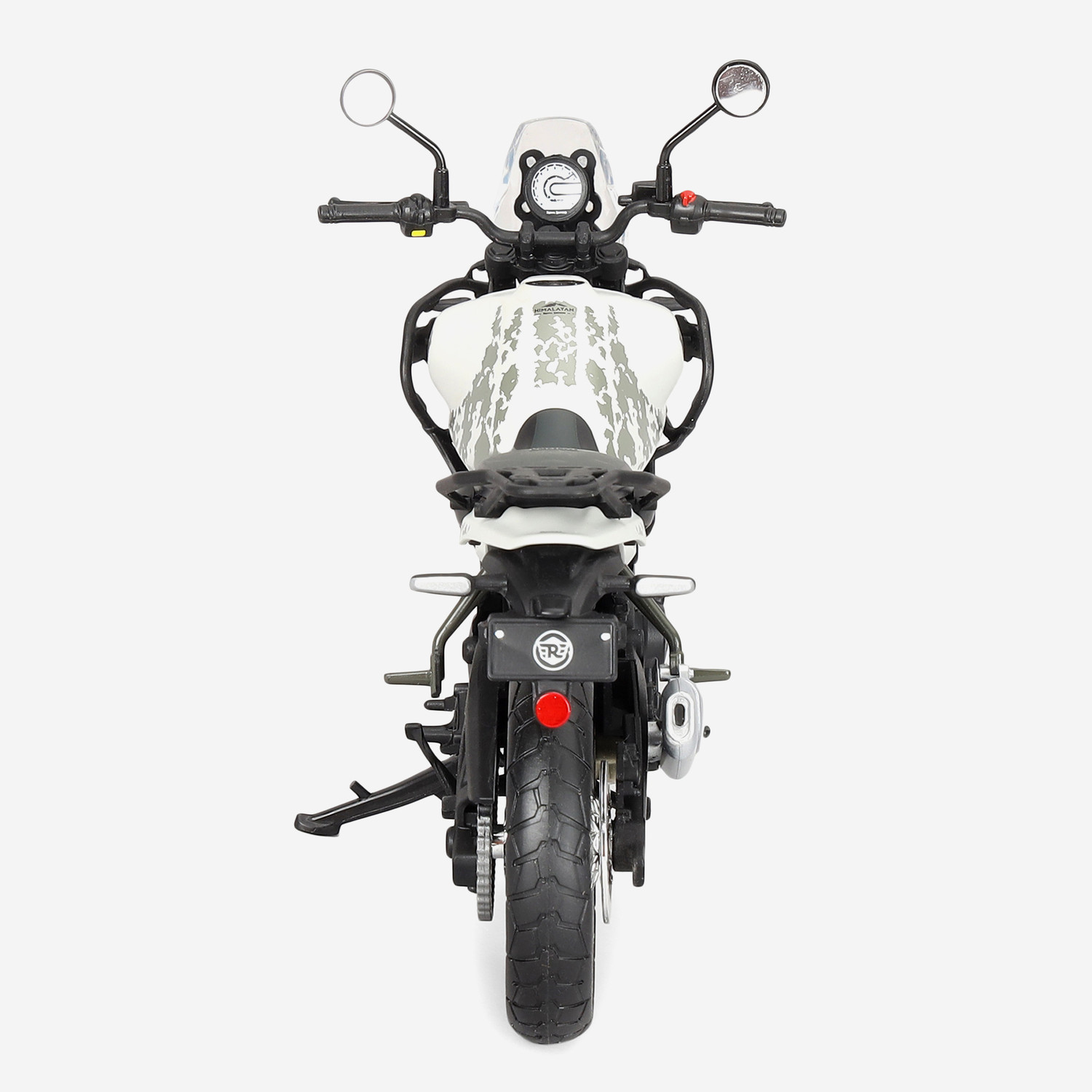Image of ROYAL ENFIELD New Himalayan 450 1:12 Bike Scale Mode Miniature - Kamet White Car Hanging Ornament