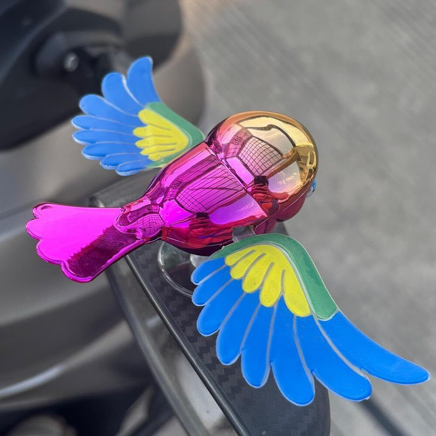 Image of GENIUS GROOVE Car Dashboard / Bike Bird Decor with Moving Wings | Cute Interior Accessory Gift Car Hanging Ornament